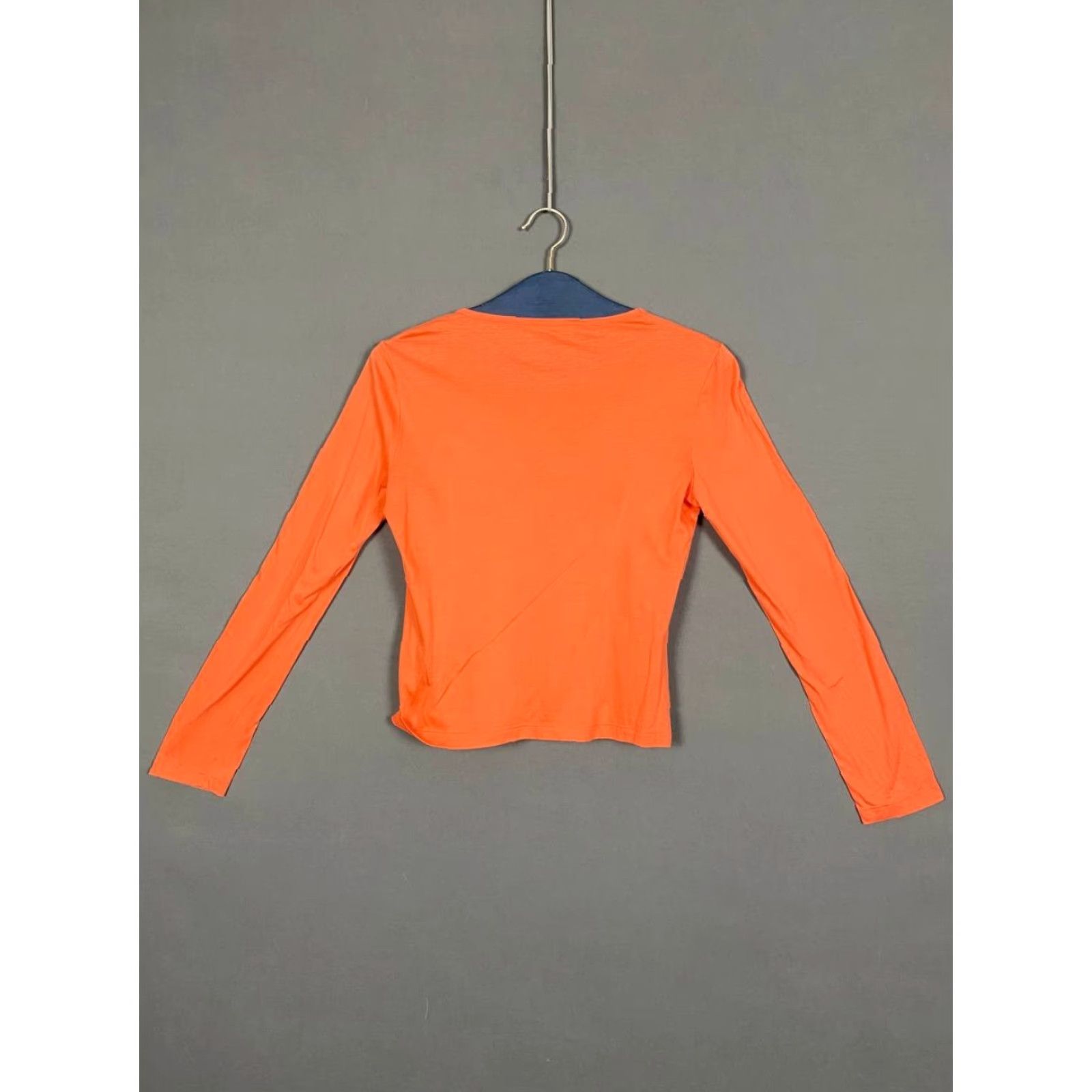 Jil Sander Jil Sander Womens Crop Top M Orange Long Sleeve Crew Neck Pullover Blouse Size M / US 6-8 / IT 42-44 - 2 Thumbnail