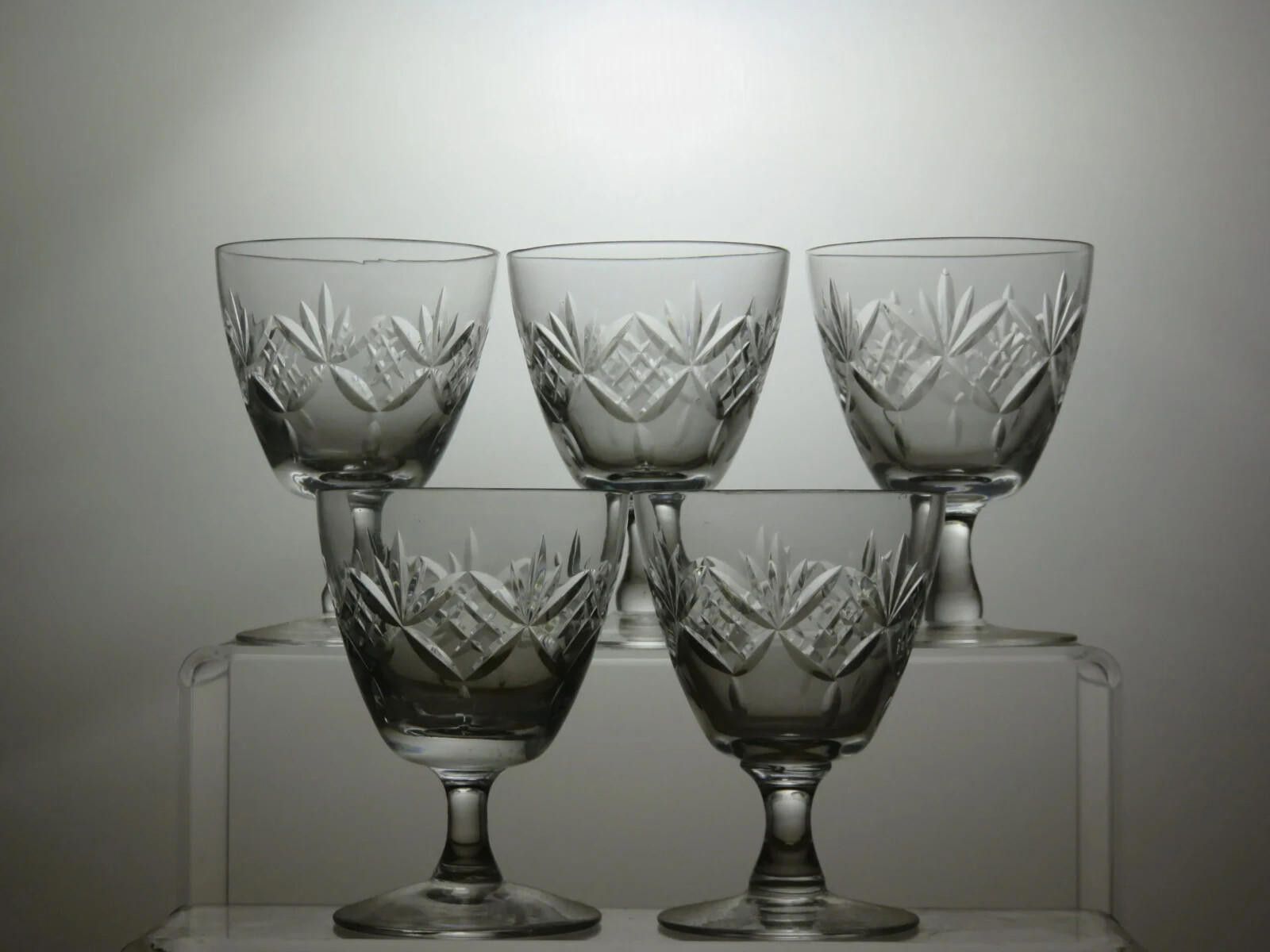 Unknown London Set of 5 Vintage Cut Crystal Goblets Size ONE SIZE - 1 Thumbnail