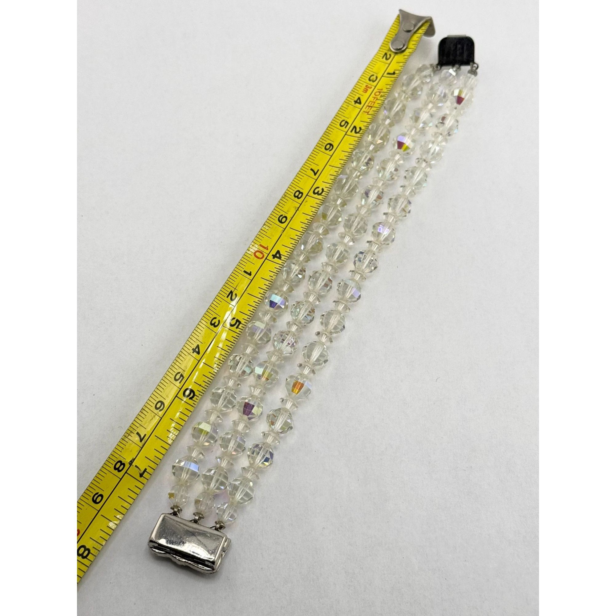 Vintage Vintage estate rhinestone beaded crystal triple strand brace Size ONE SIZE - 7 Thumbnail