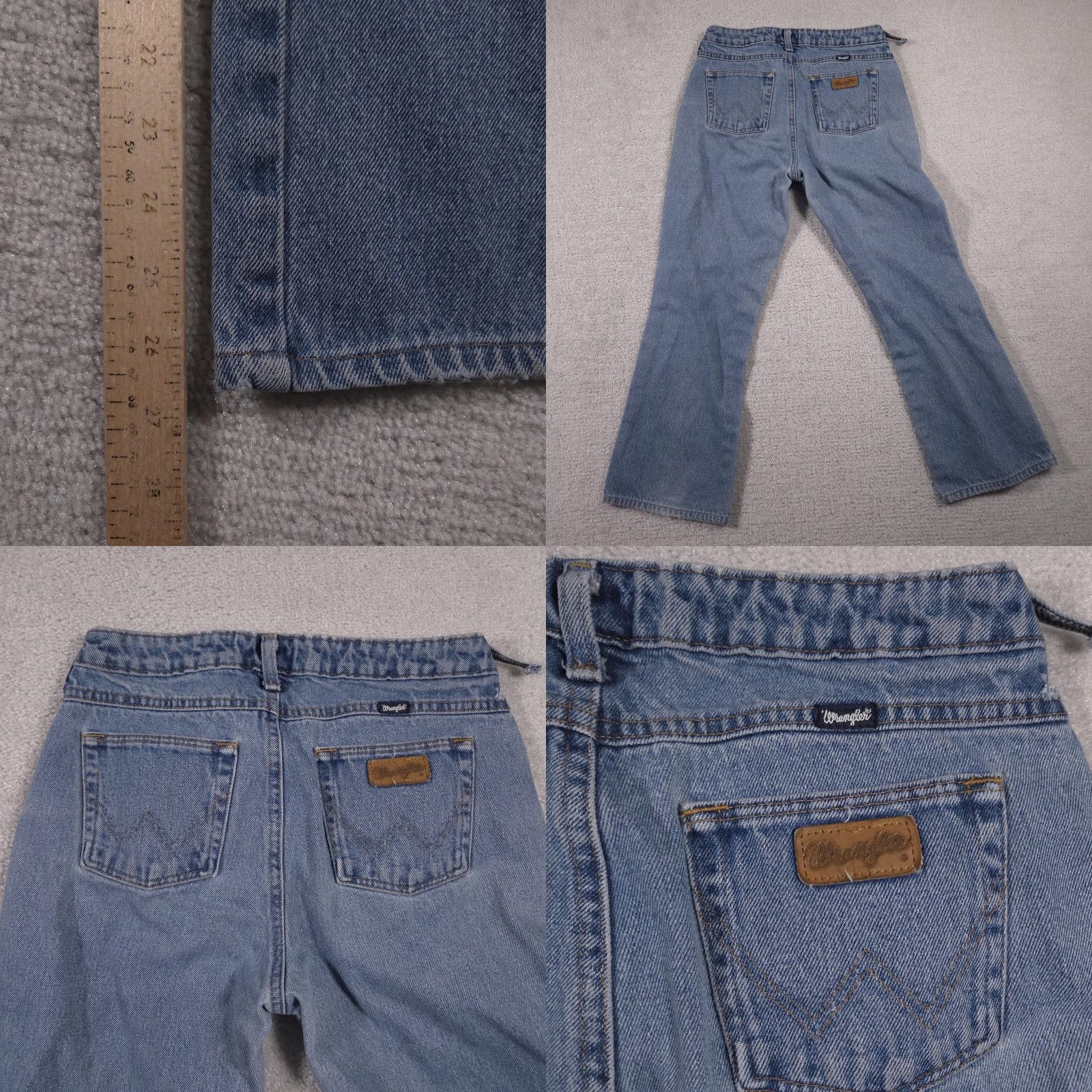 Wrangler Wrangler Jeans Womens 5 Pocket Denim Straight Leg Zip Fly Adjustable Waist Blue 28in Inseam 27in 100% Cotton Regular Womens Size 6 Size 28" / US 6 / IT 42 - 10 Thumbnail