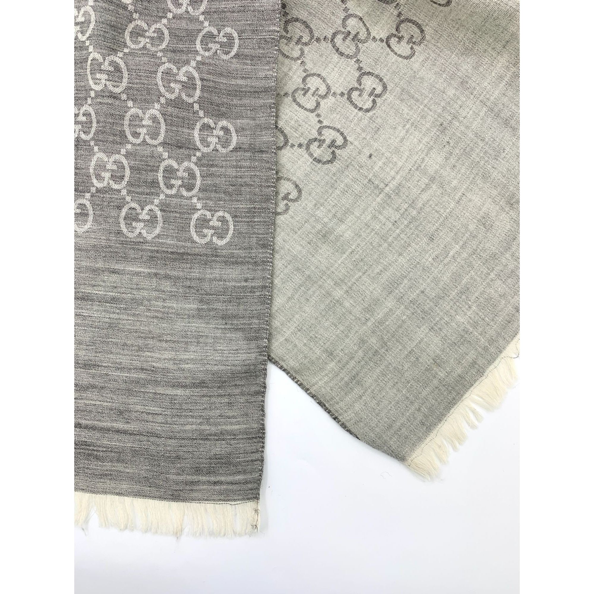 Gucci Gucci Double G Monogram Full Print Reversible Silk Wool Scar Size ONE SIZE - 4 Thumbnail