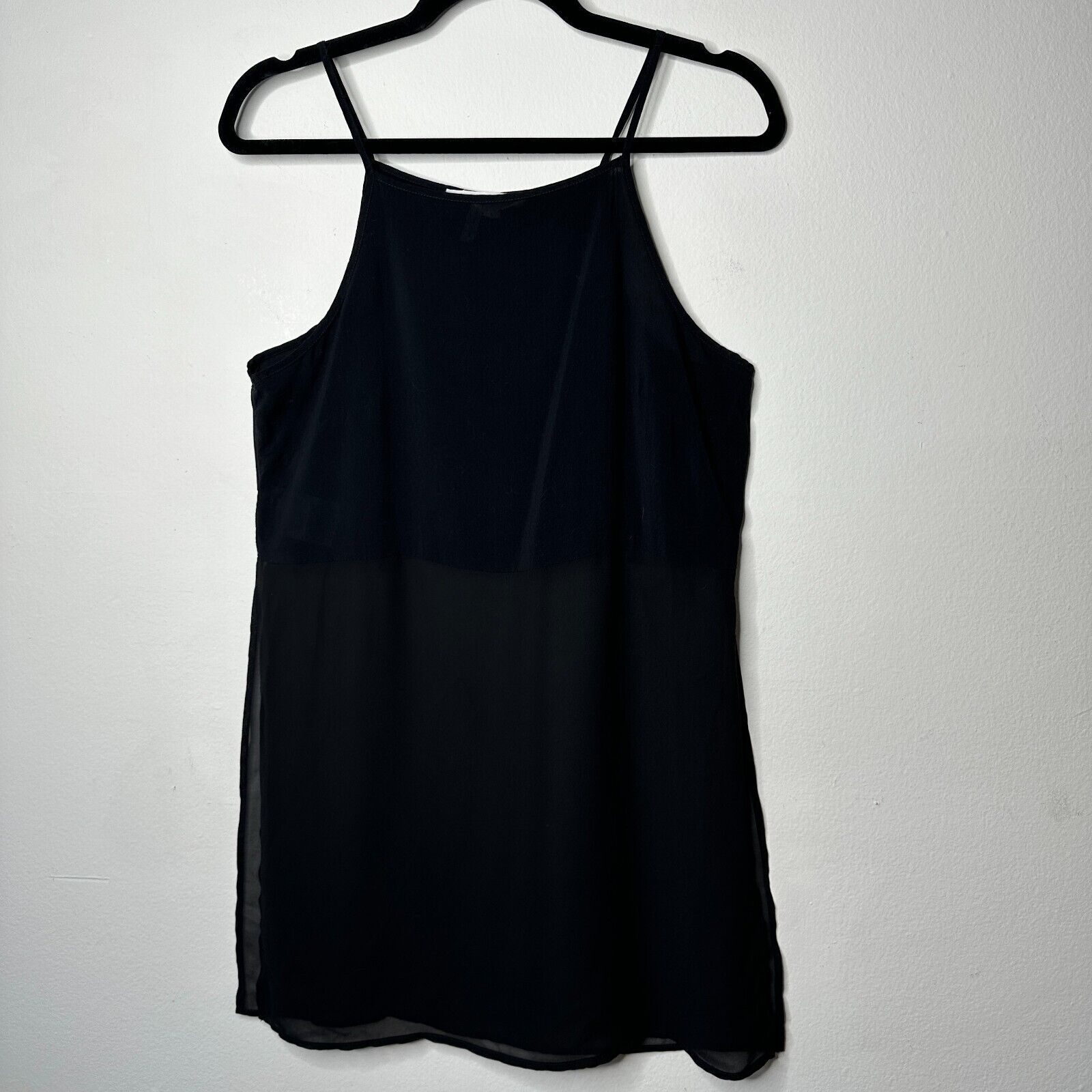 Other BCBGeneration Black Sheer Side-Slit Crop Tank Cami SM Size S / US 4 / IT 40 - 12 Thumbnail