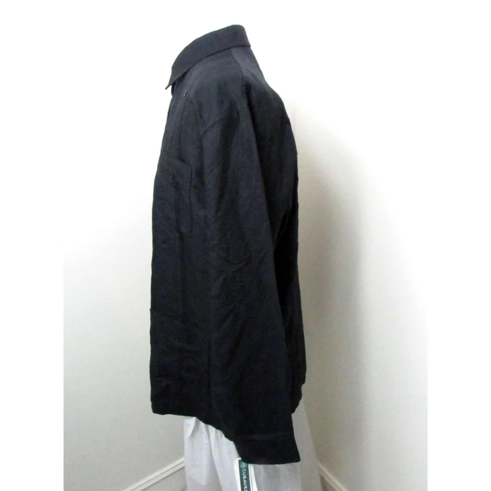 Vintage Mojito Collection Guayabera Shirt L Mens Black 100% Linen Long Sleeved Premium Size US L / EU 52-54 / 3 - 4 Thumbnail