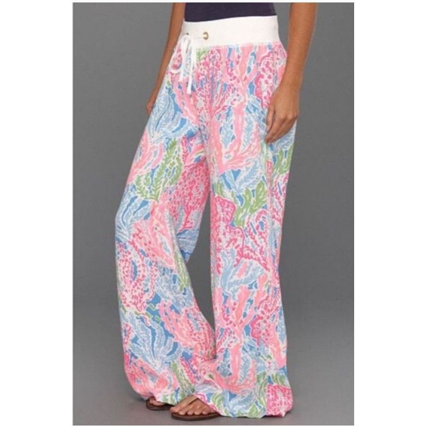 Lilly Pulitzer Lilly Pulitzer Linen Beach Palazzo Pants XS/S 'Tipsy Cosmo S Size 27" / US 4 / IT 40 - 9 Thumbnail