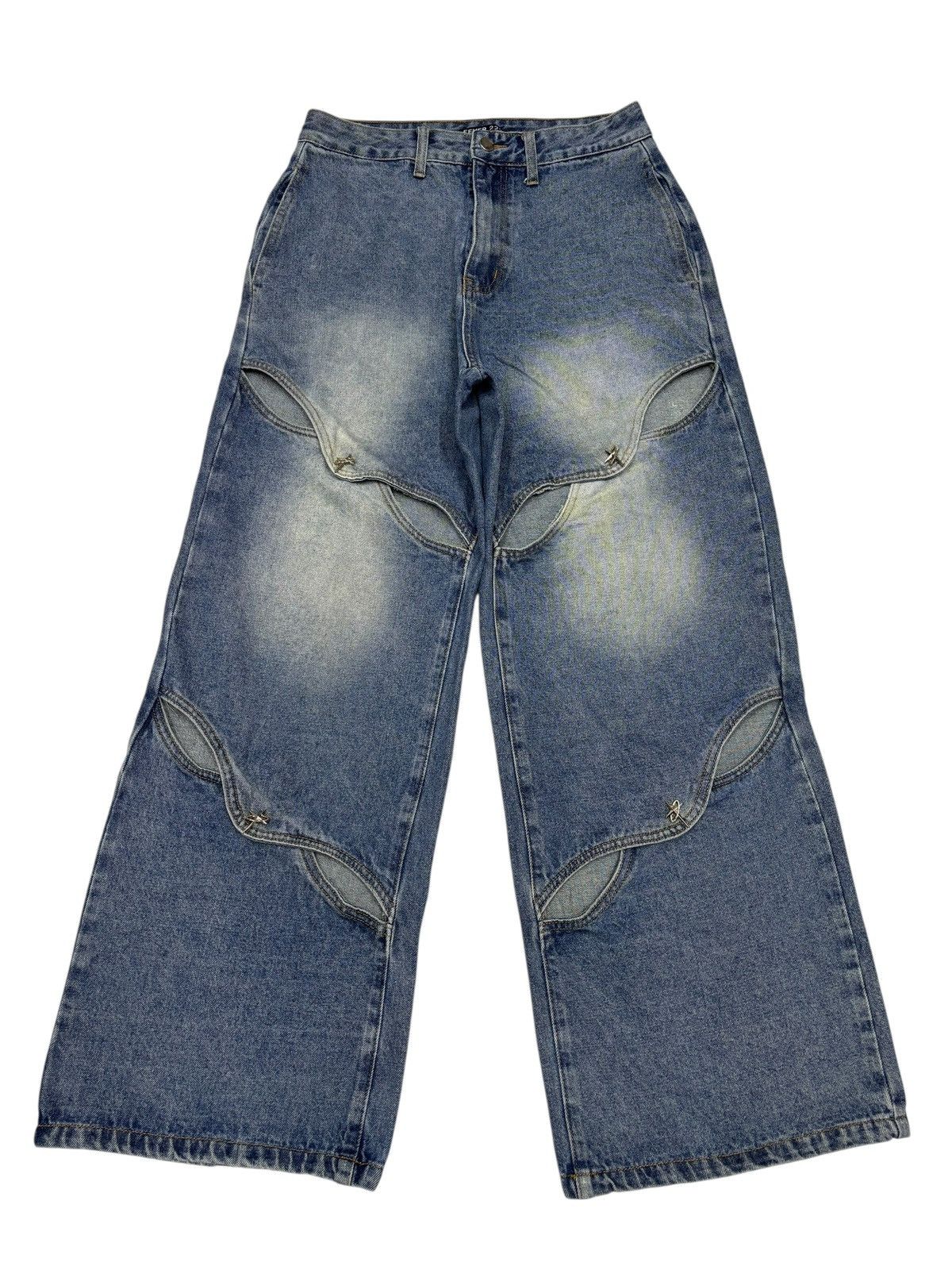 Undercover Artisanal Panel Cut Out Wide Leg Baggy Flare Jeans Fever2222 Size US 29 - 1 Thumbnail