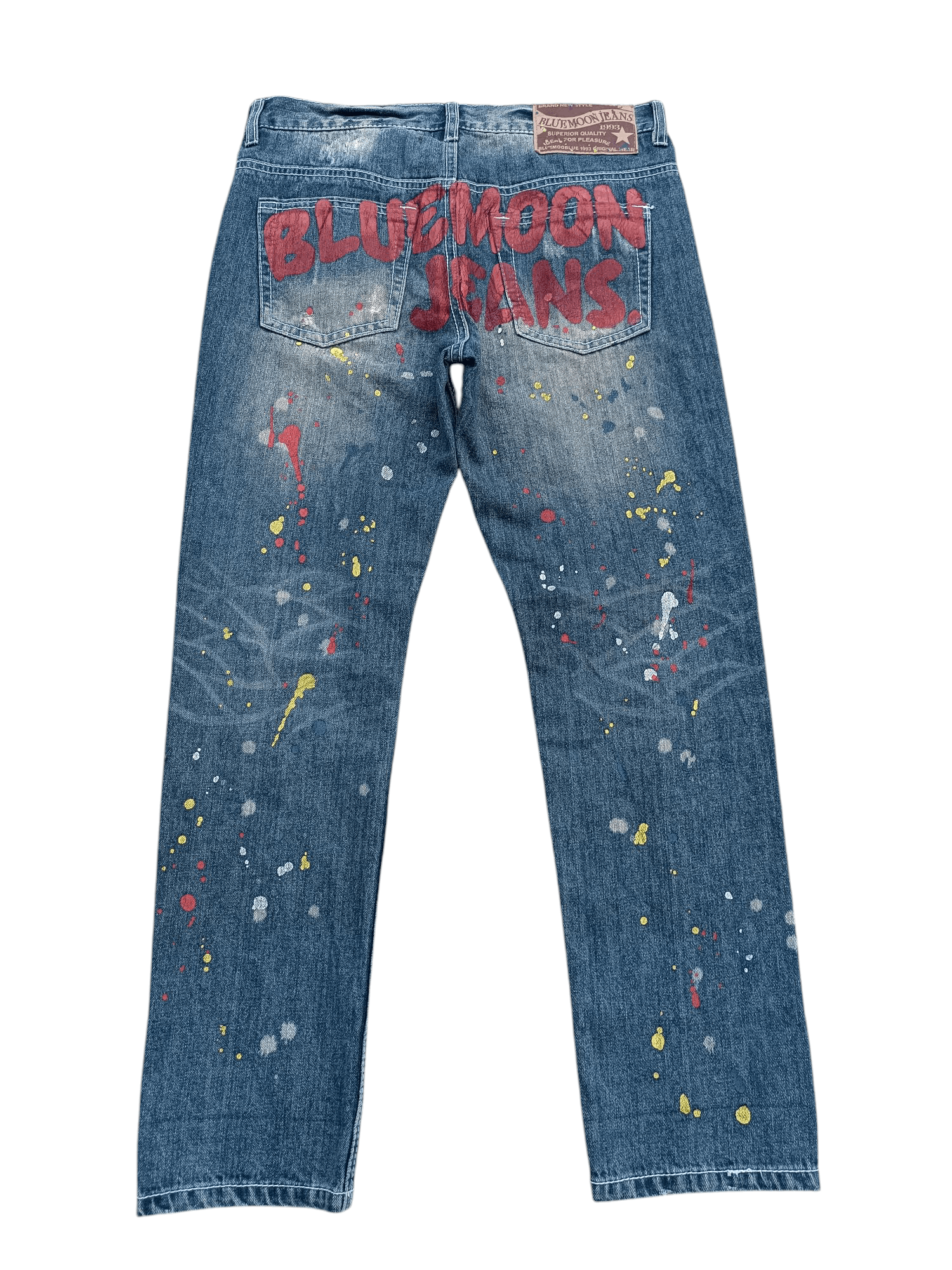 Designer × Japanese Brand × Vintage VINTAGE BLUE MOON BLUE SPLATTER PAINT DENIM Size US 30 / EU 46 - 8 Thumbnail