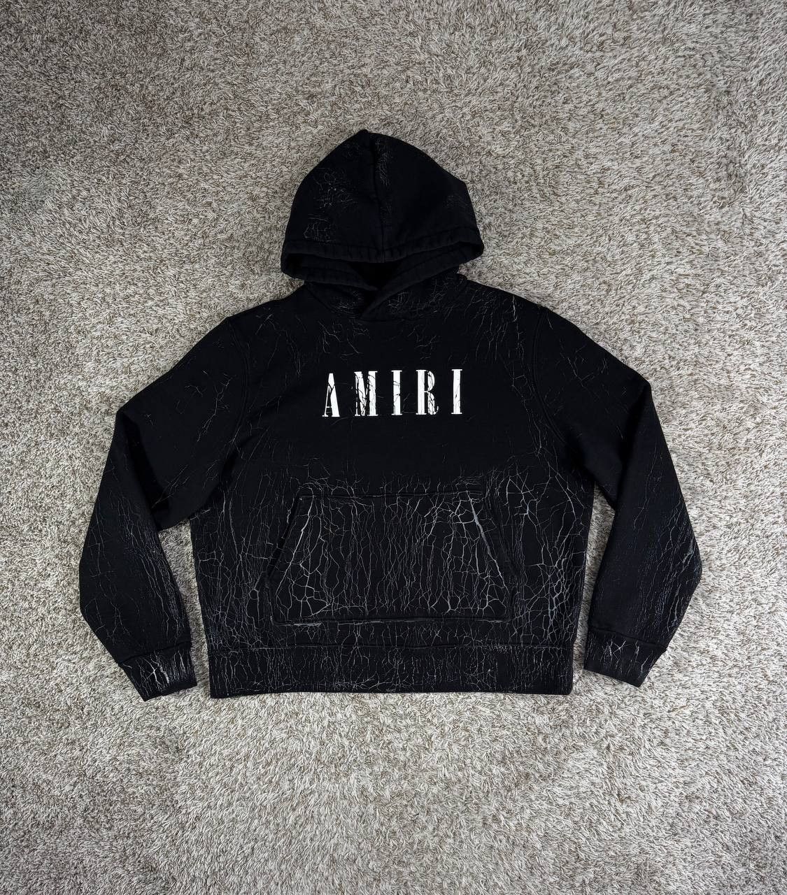 Amiri AMIRI Cracked Dye Core Logo Hoodie Black Size US XL / EU 56 / 4 - 1 Thumbnail