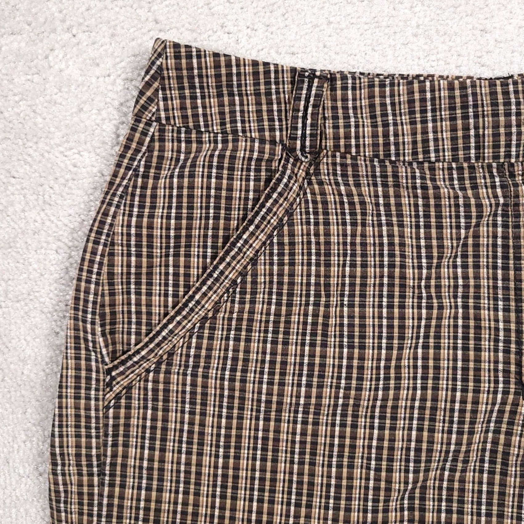 Vintage Woolrich Bermuda Shorts Flat Front Plaid Women's 12 Brown Golf Outdoor Size 34" / US 12 / IT 48 - 4 Thumbnail