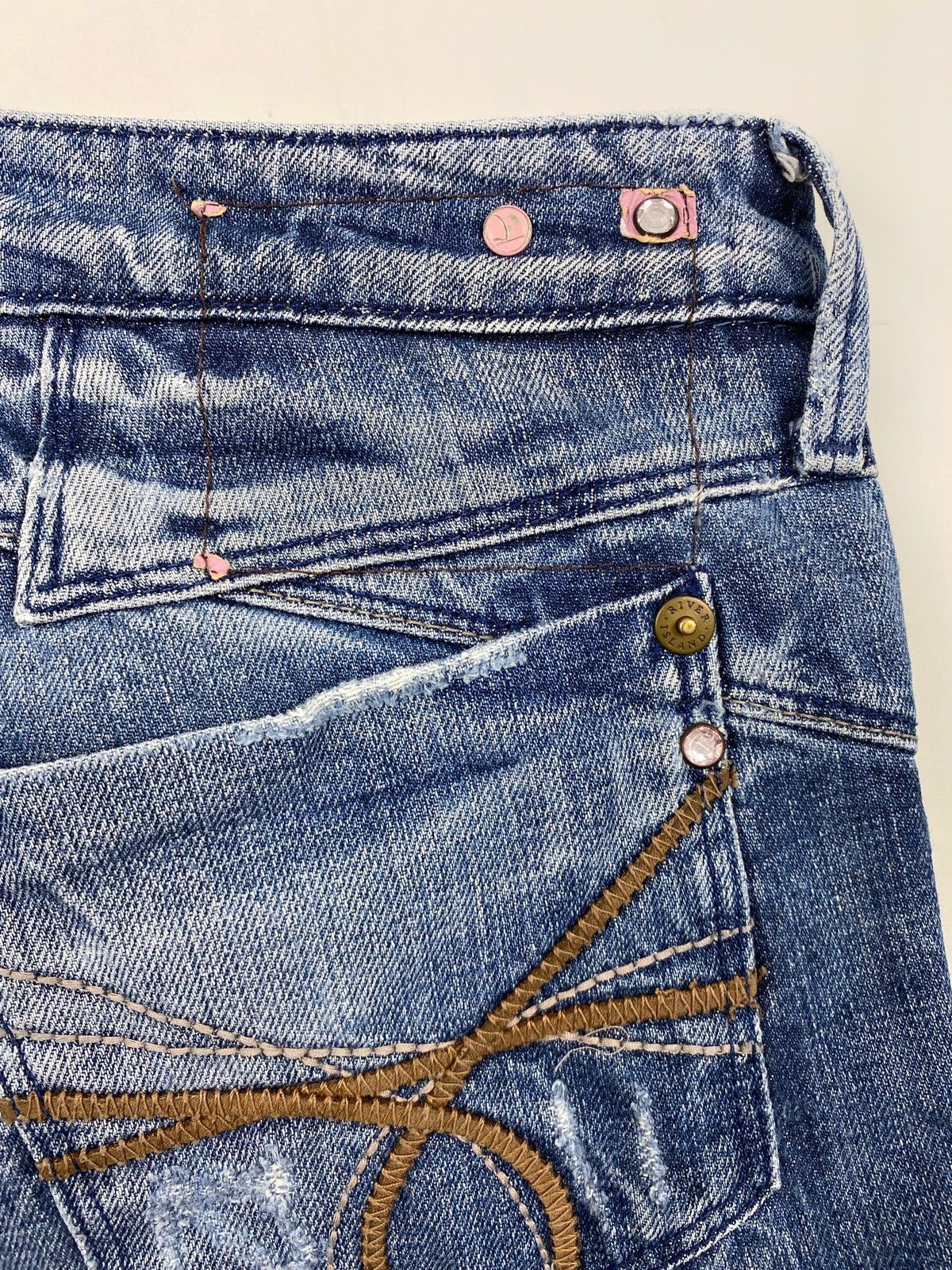 River Island Y2K Vintage River Island Washed Low Rise Bootcut Flares Size 28" / US 6 / IT 42 - 10 Thumbnail
