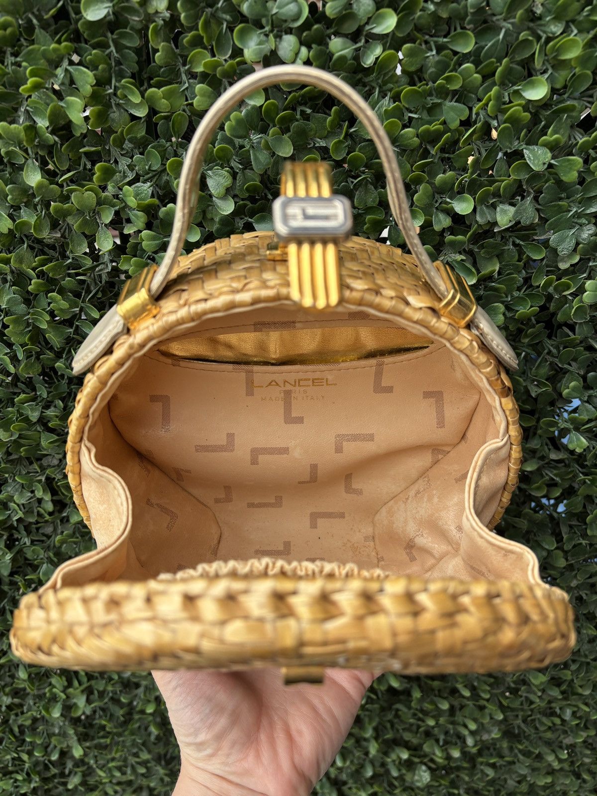 Lancel Vintage summer rattan handbag from the french house Lancel Size ONE SIZE - 7 Thumbnail