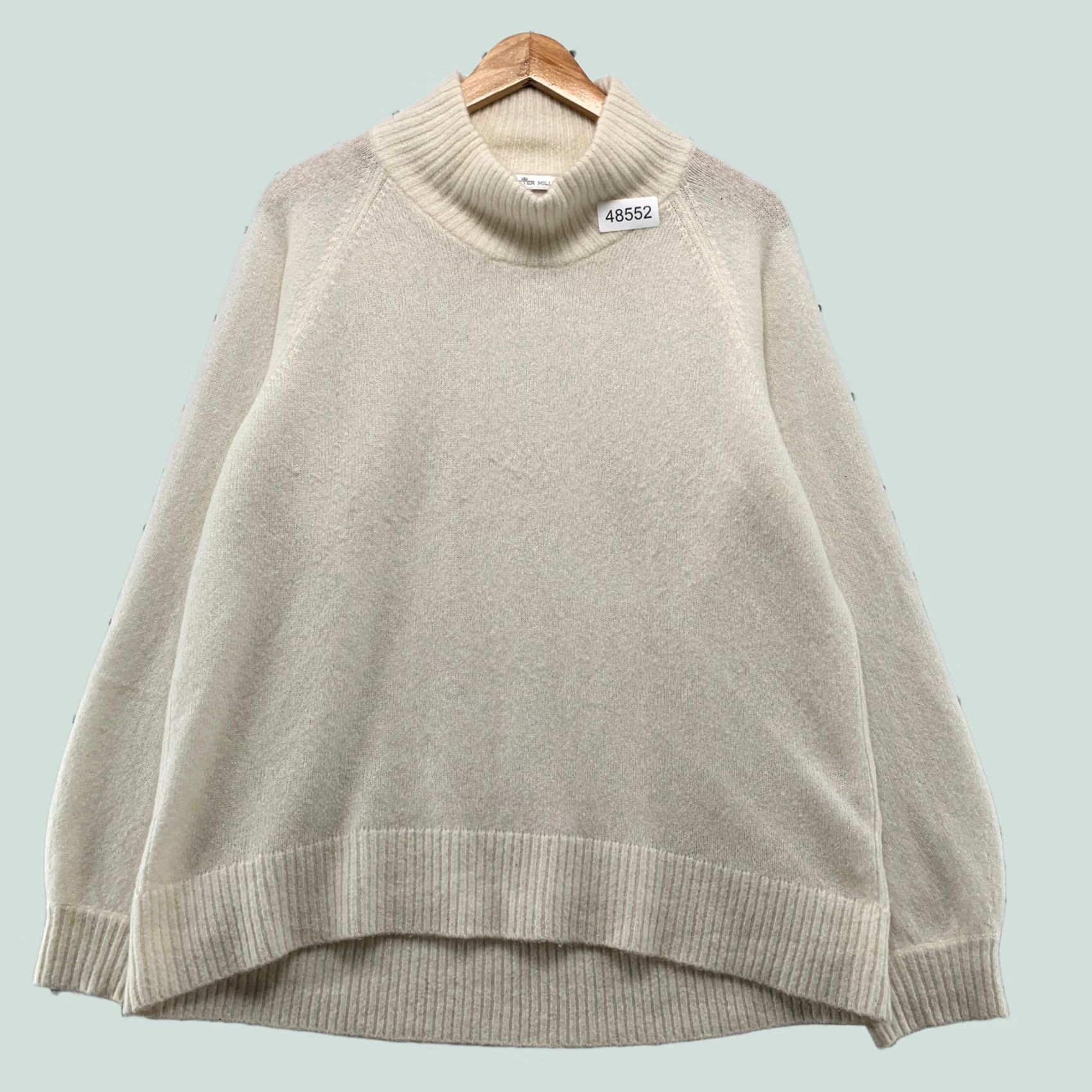 Peter Millar Peter Millar Sweater Womens XL Cream Merino Wool Cashmere Blend Mock Neck Raglan Size XL / US 12-14 / IT 48-50 - 1 Thumbnail
