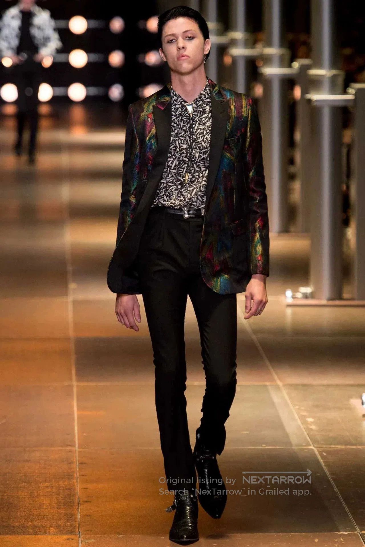 Saint Laurent Paris Saint Laurent Thorn Print Shirt. Size US XL / EU 56 / 4 - 2 Thumbnail