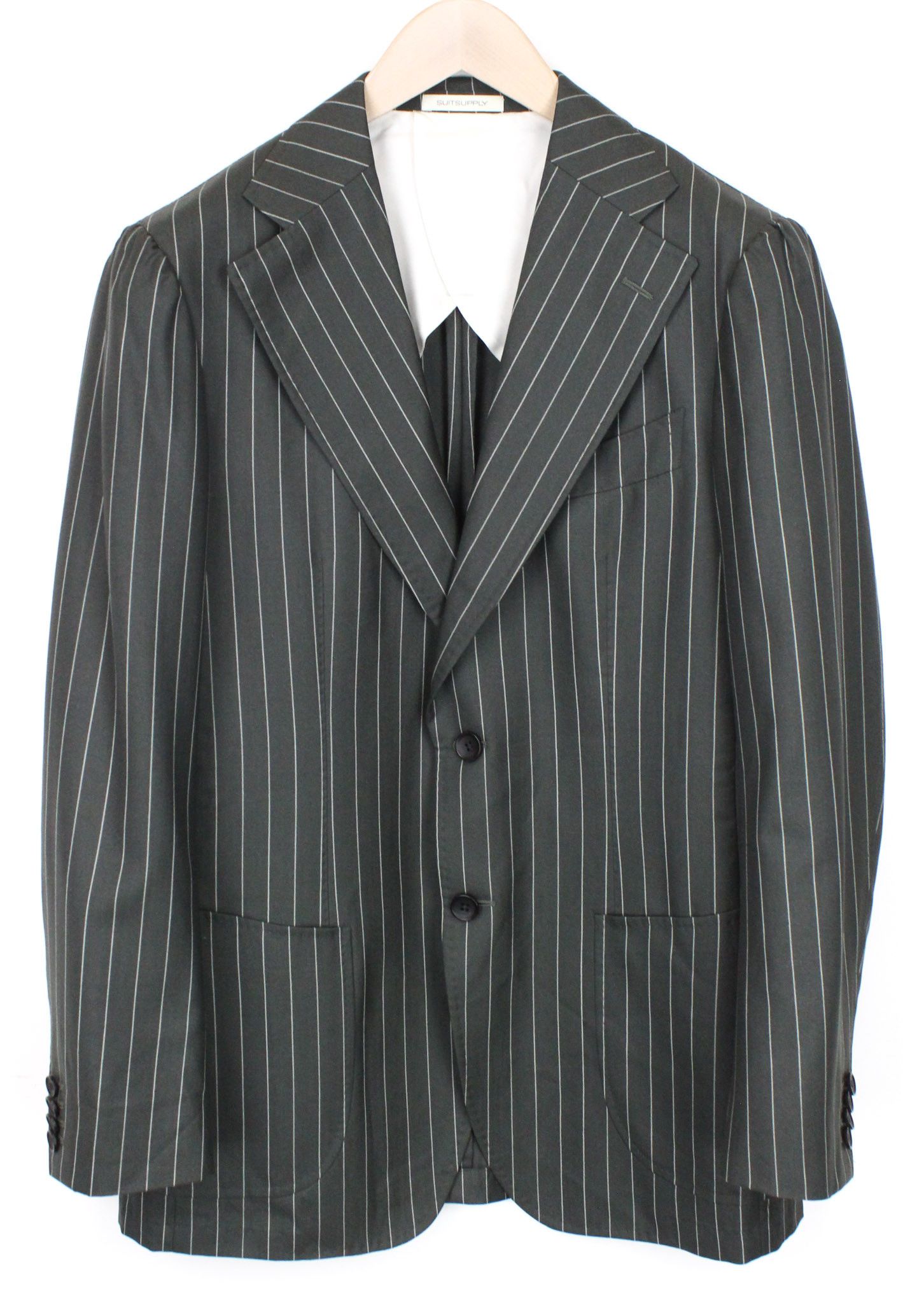 image of Suitsupply Havana Uk40R Wool Silk Half-Lined Green Formal Blazer 71829, Men's