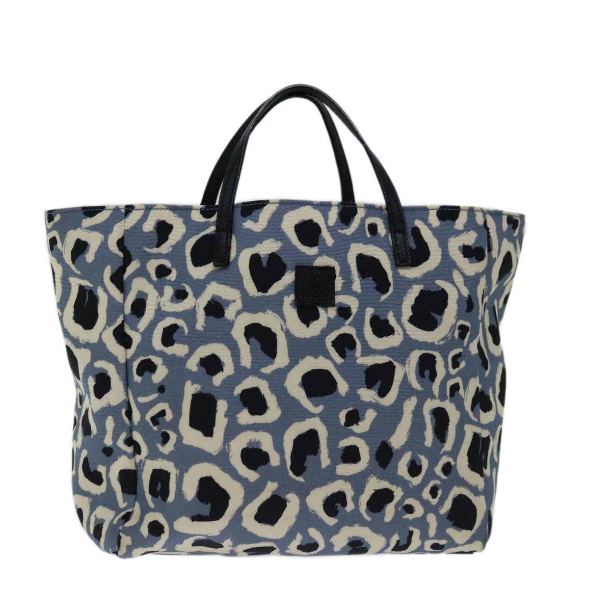 image of Gucci Leopard Hand Bag Canvas Blue 284721 Auth Bs12925, Women's