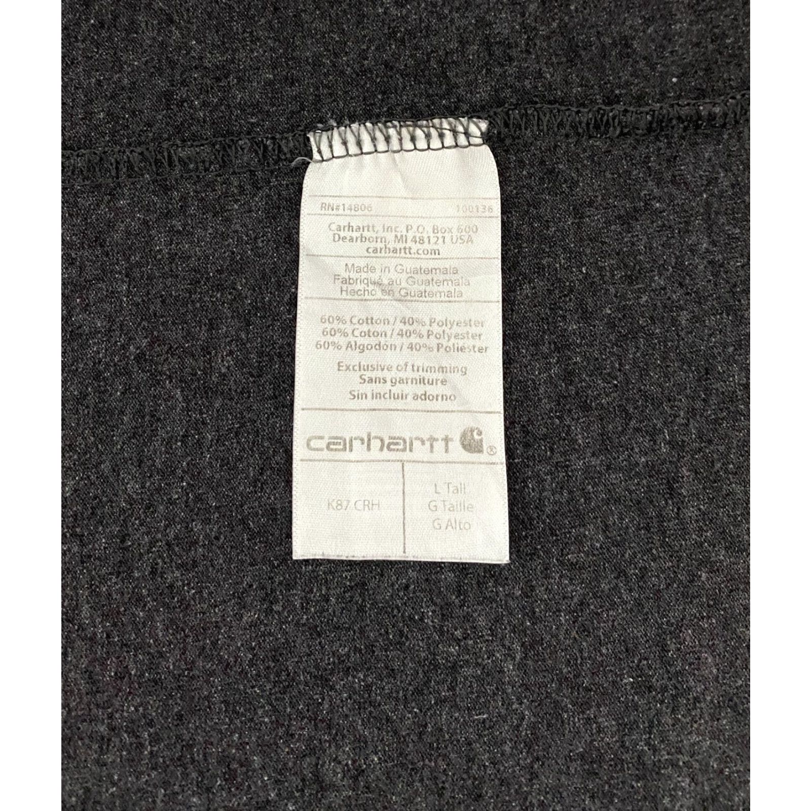 Carhartt VINTAGE Carhartt Shirt Mens L Tall Gray Original Fit Pocket Logo Crewneck Tee T-Shirt Size US L / EU 52-54 / 3 - 4 Thumbnail