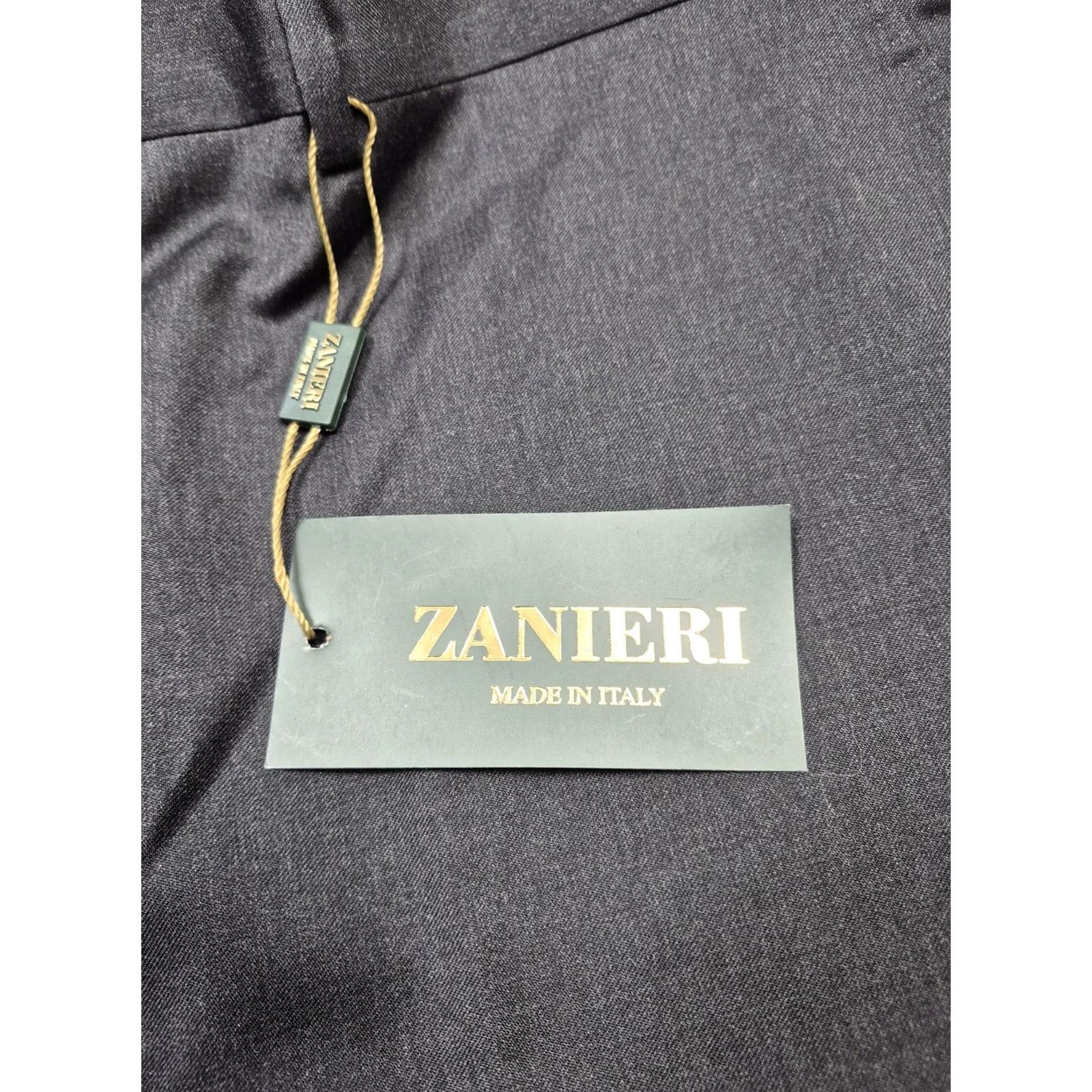 Vintage Zanieri Dress Pants Men 46x36 Gray Wool Flat Front Straight Unhemmed Italy NWT Size US 30 / EU 46 - 3 Thumbnail