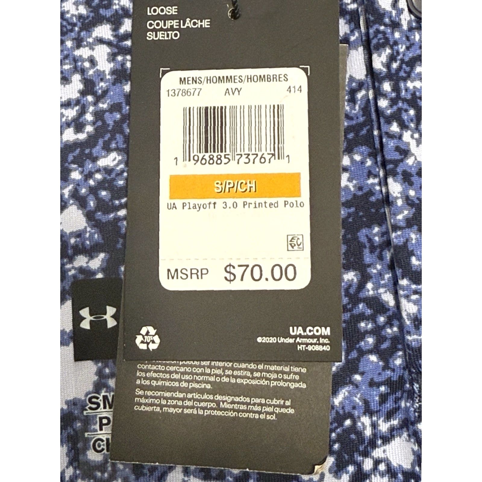 Under Armour Under Armour UA Men's Playoff 3.0 Printed Polo Shirt 1378677-414 Size Small Multicolor Size US S / EU 44-46 / 1 - 4 Thumbnail