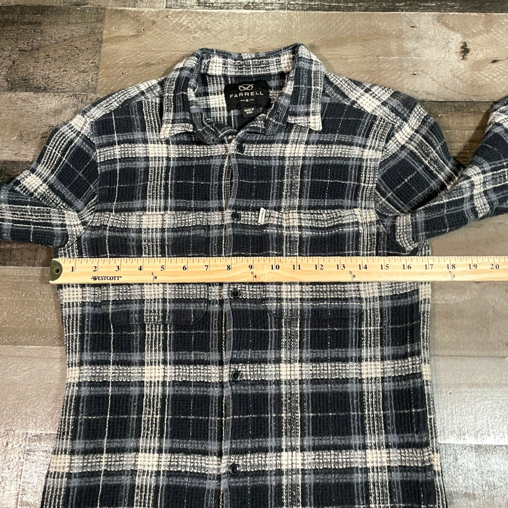 Vintage Farrell Button-Up Shirt Mens S Small Black Plaid Long Sleeve Casual Cotton Flannel, Button, Pockets, Regular Fit Size US S / EU 44-46 / 1 - 4 Thumbnail