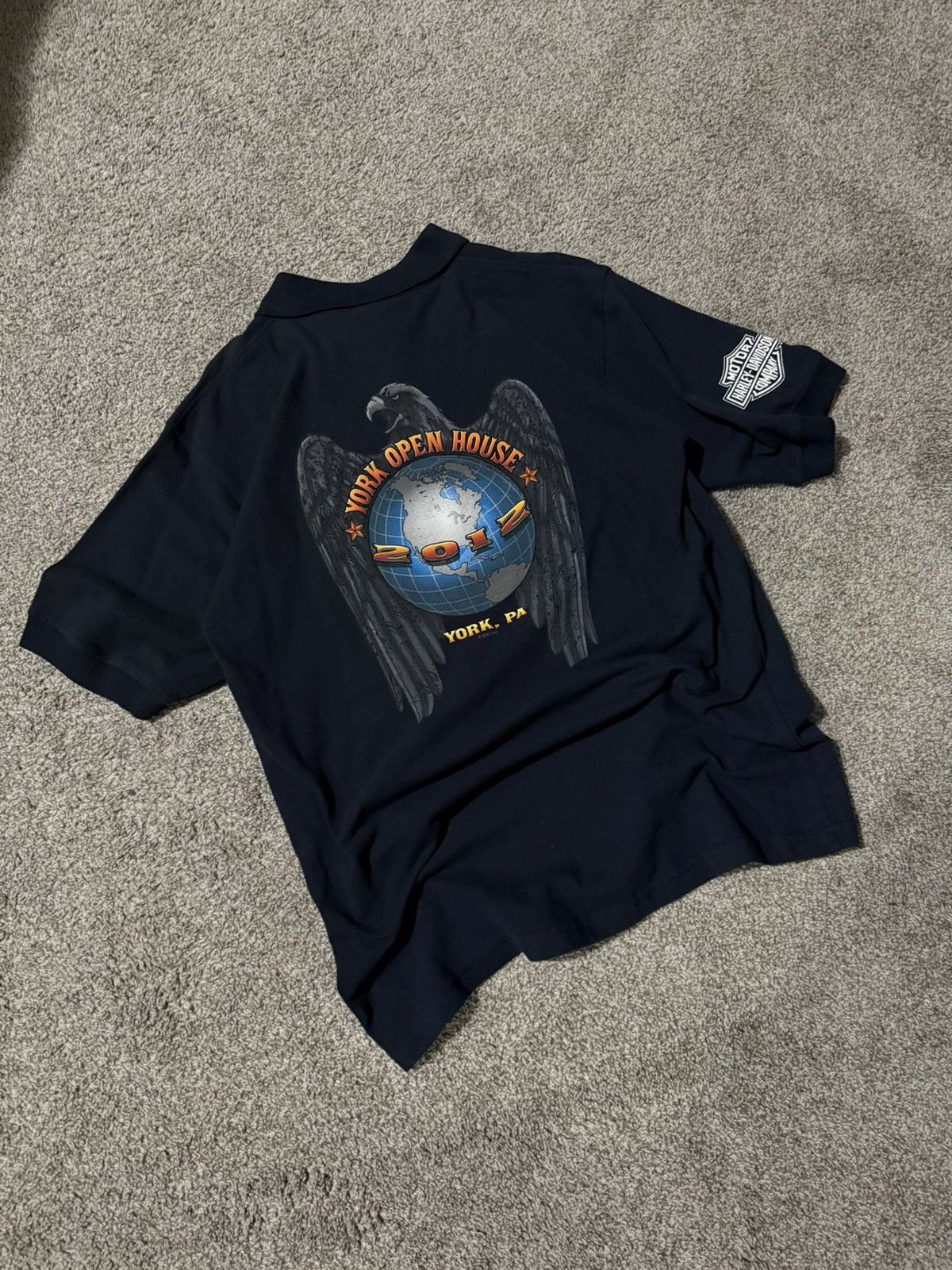 Harley Davidson Deadstock Harley Davidson 2012 Graphic Polo Size US XL / EU 56 / 4 - 1 Thumbnail