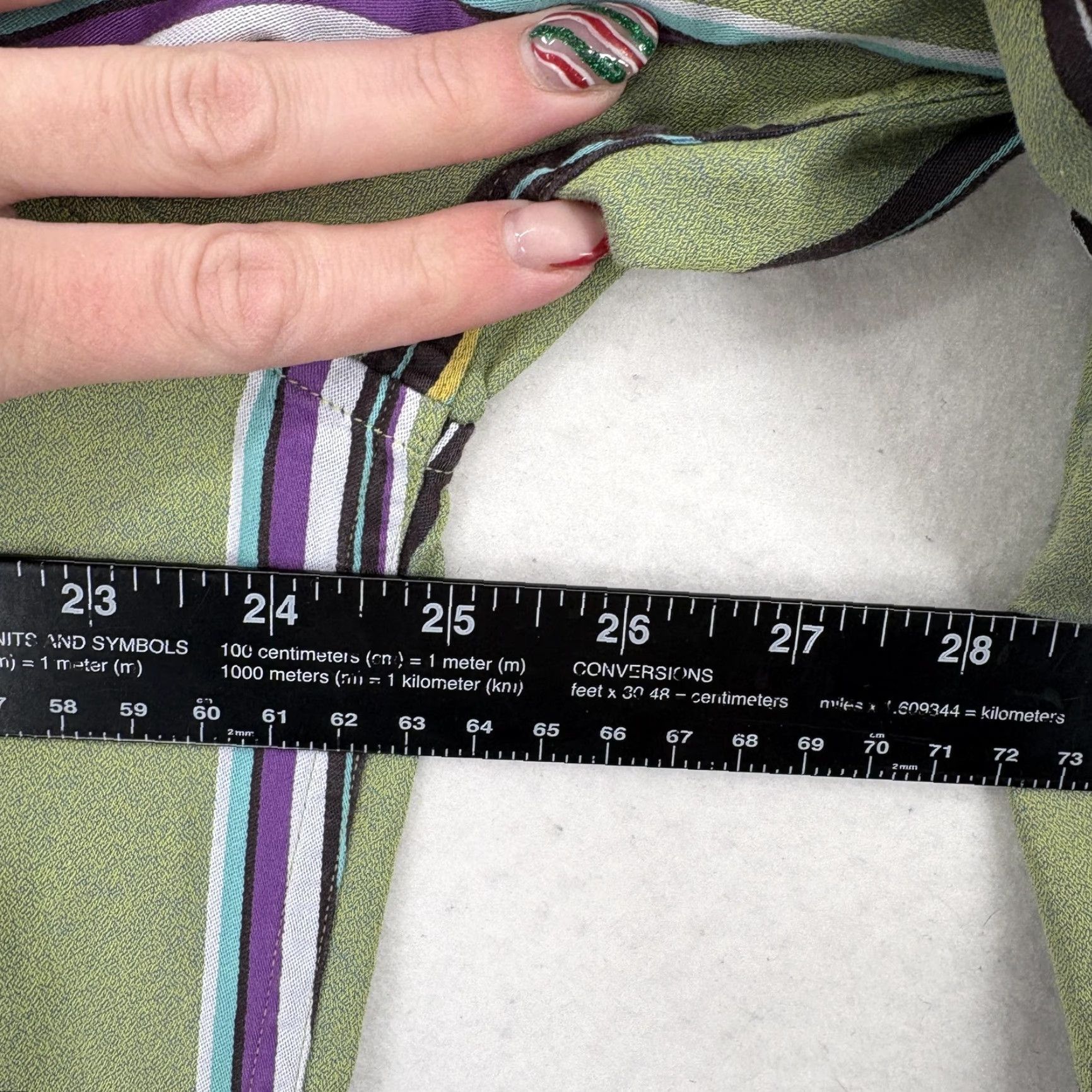 Robert Graham Robert Graham Shirt Mens XL Green Stripe Long Sleeve Button-Up Contrast Cuff Size US XL / EU 56 / 4 - 7 Thumbnail