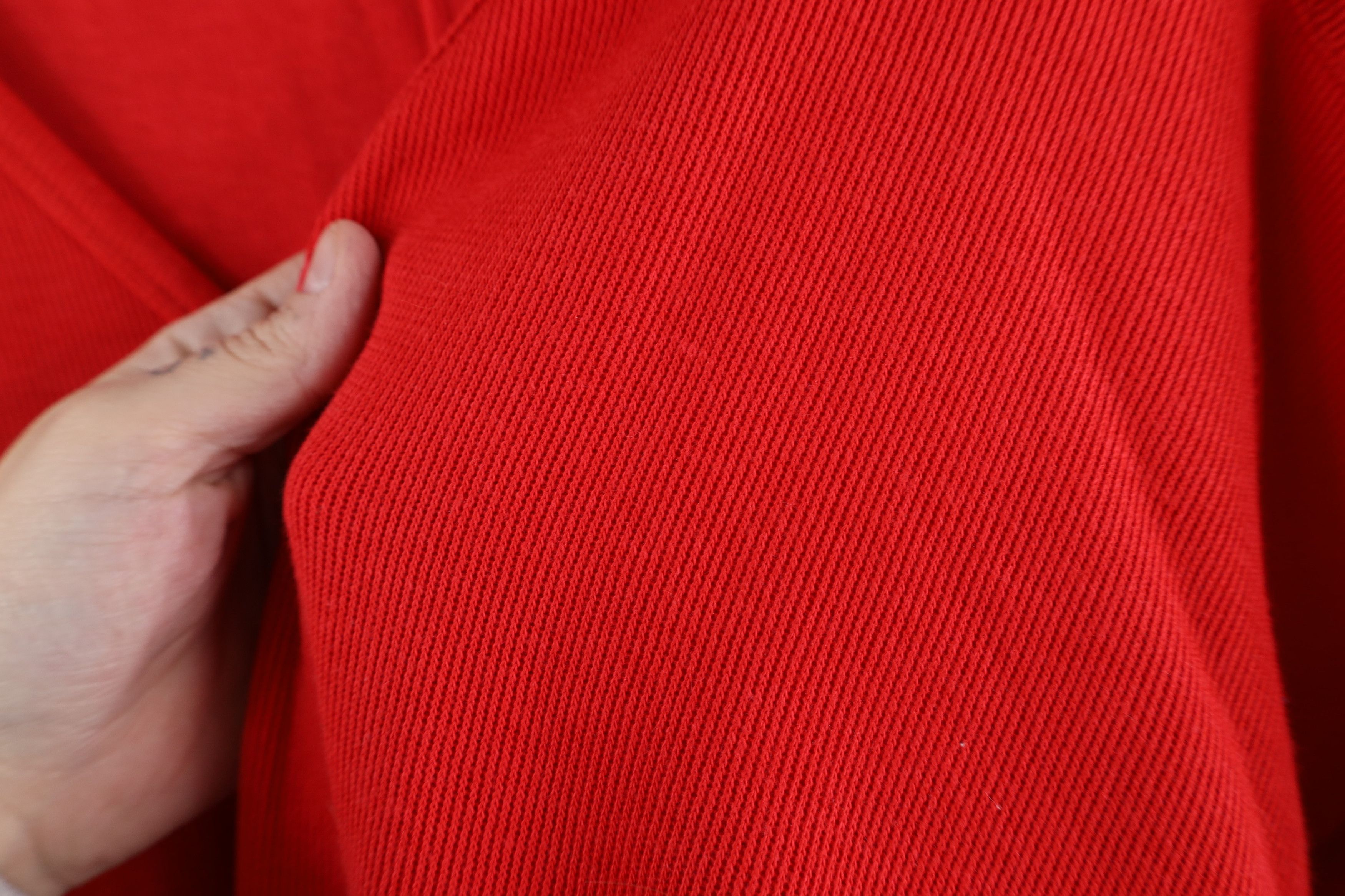 Express × Vintage Vintage 90s Express Baggy Thermal Ribbed Knit T-Shirt Red Size L / US 10 / IT 46 - 7 Thumbnail
