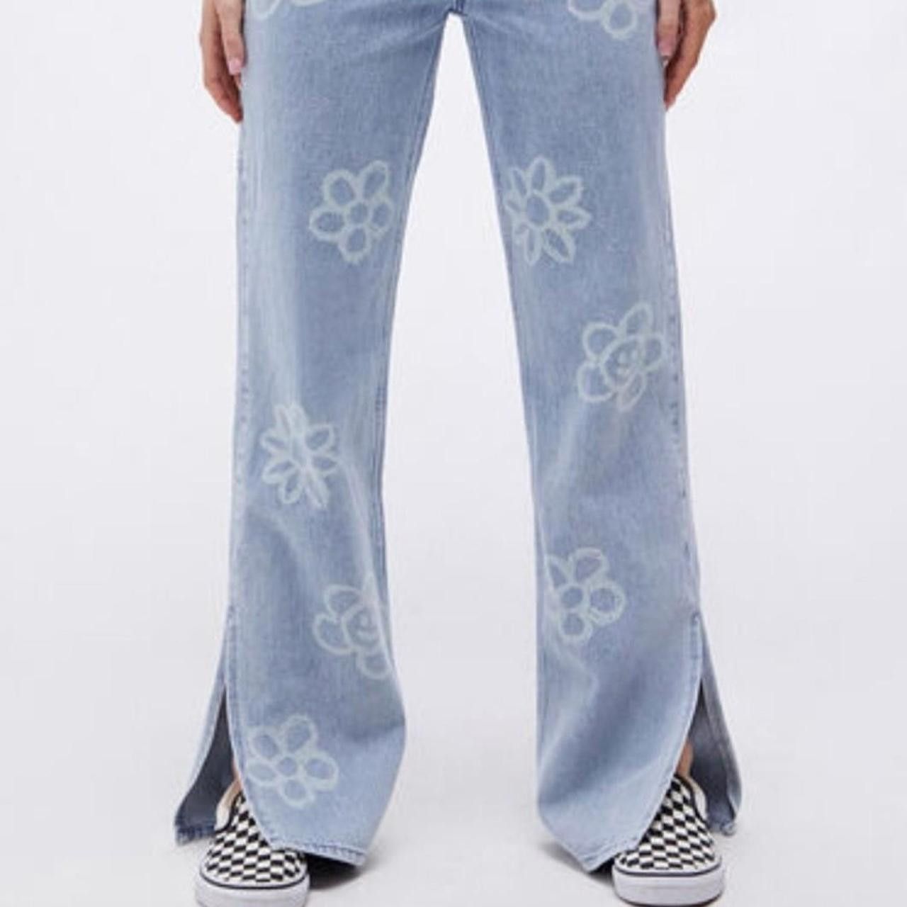 Pacsun PACSUN 90's BF Carpenter Denim Jeans with Printed Flowers Size 25" / US 0 / IT 36 - 2 Thumbnail