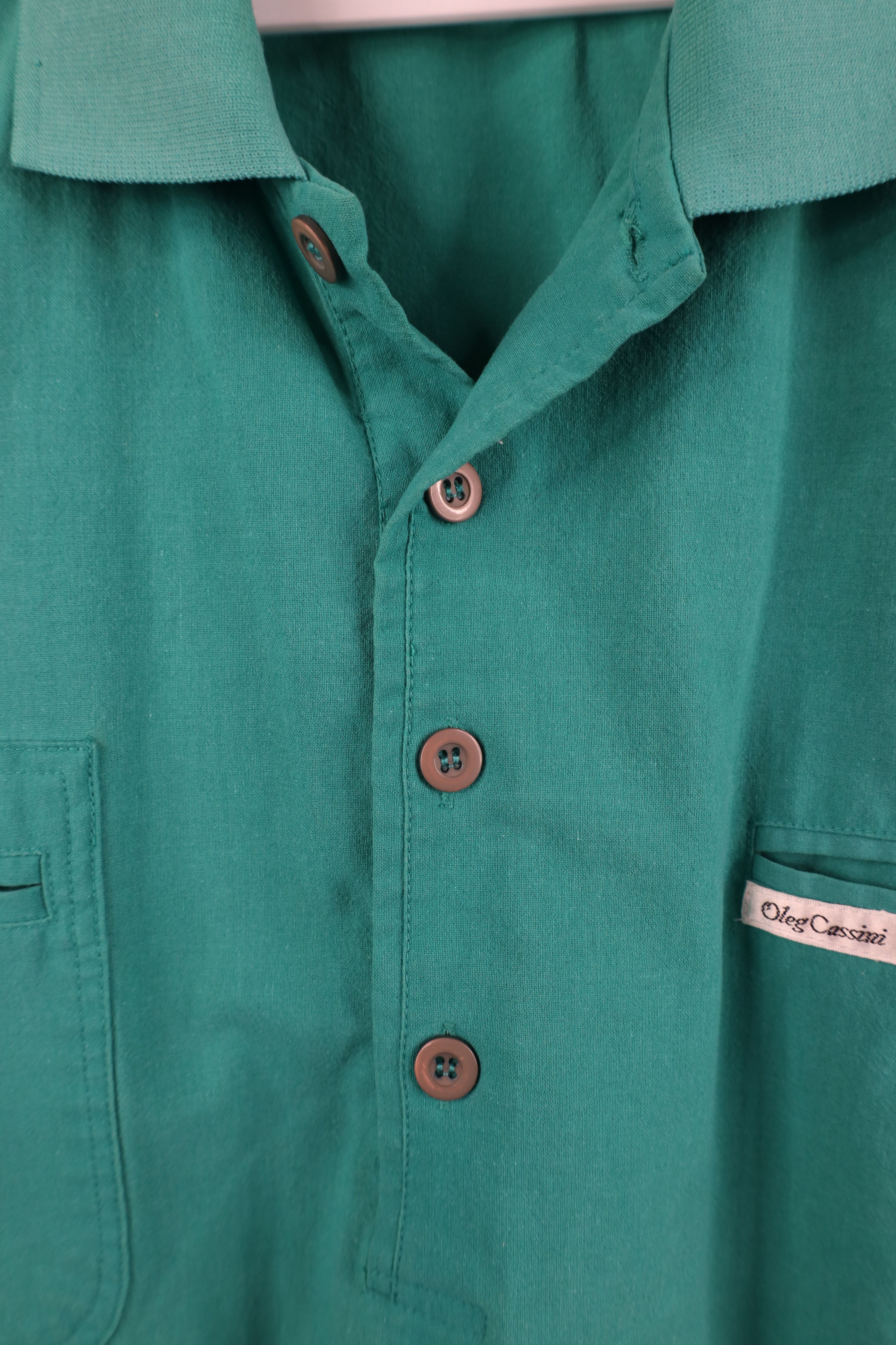 Oleg Cassini Vintage 70s 80s Oleg Cassini Spell Pullover Polo Shirt Teal Size US L / EU 52-54 / 3 - 6 Thumbnail