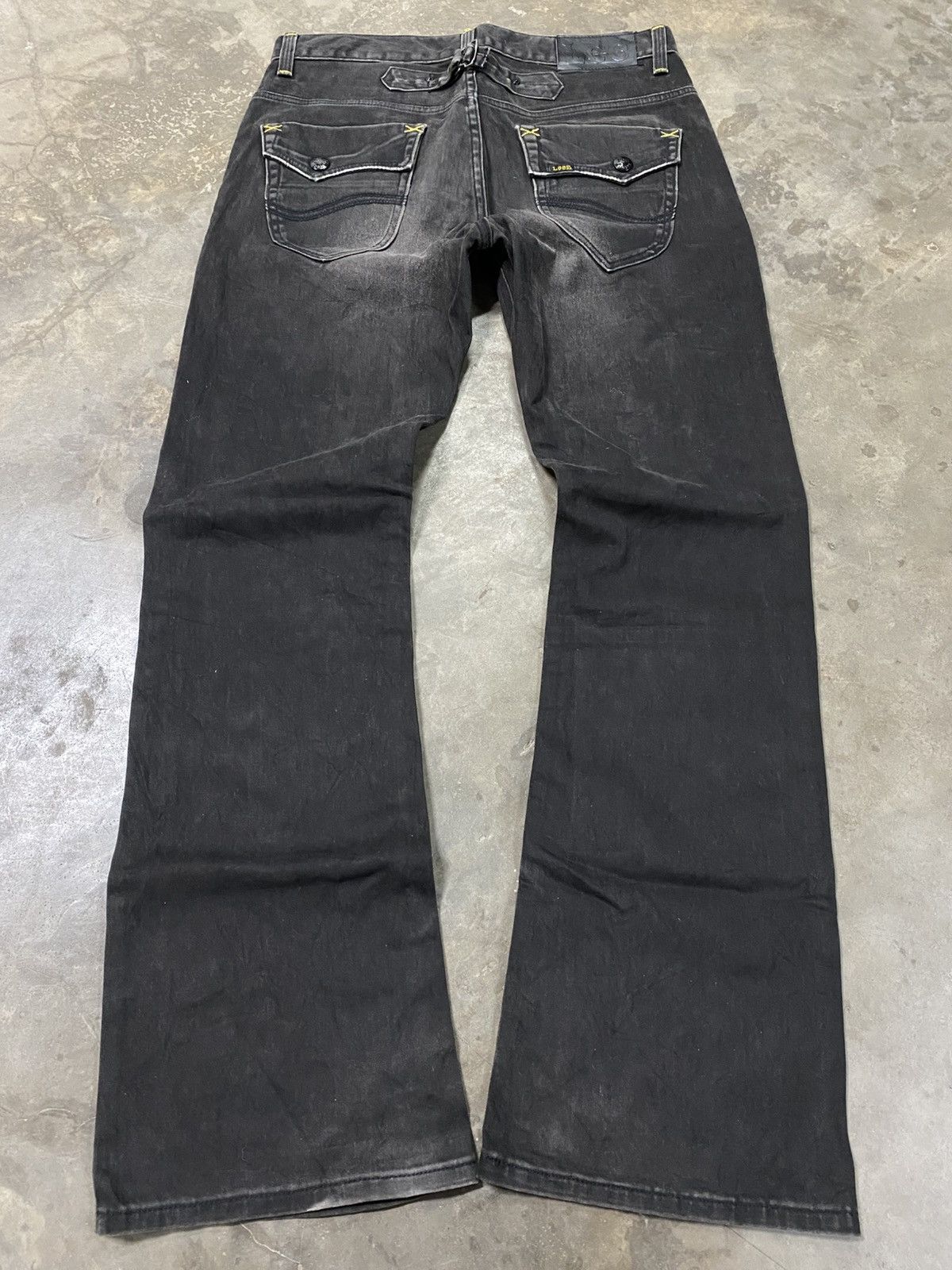 Flare Jeans Lee Gold Mark Super Black Denim @274