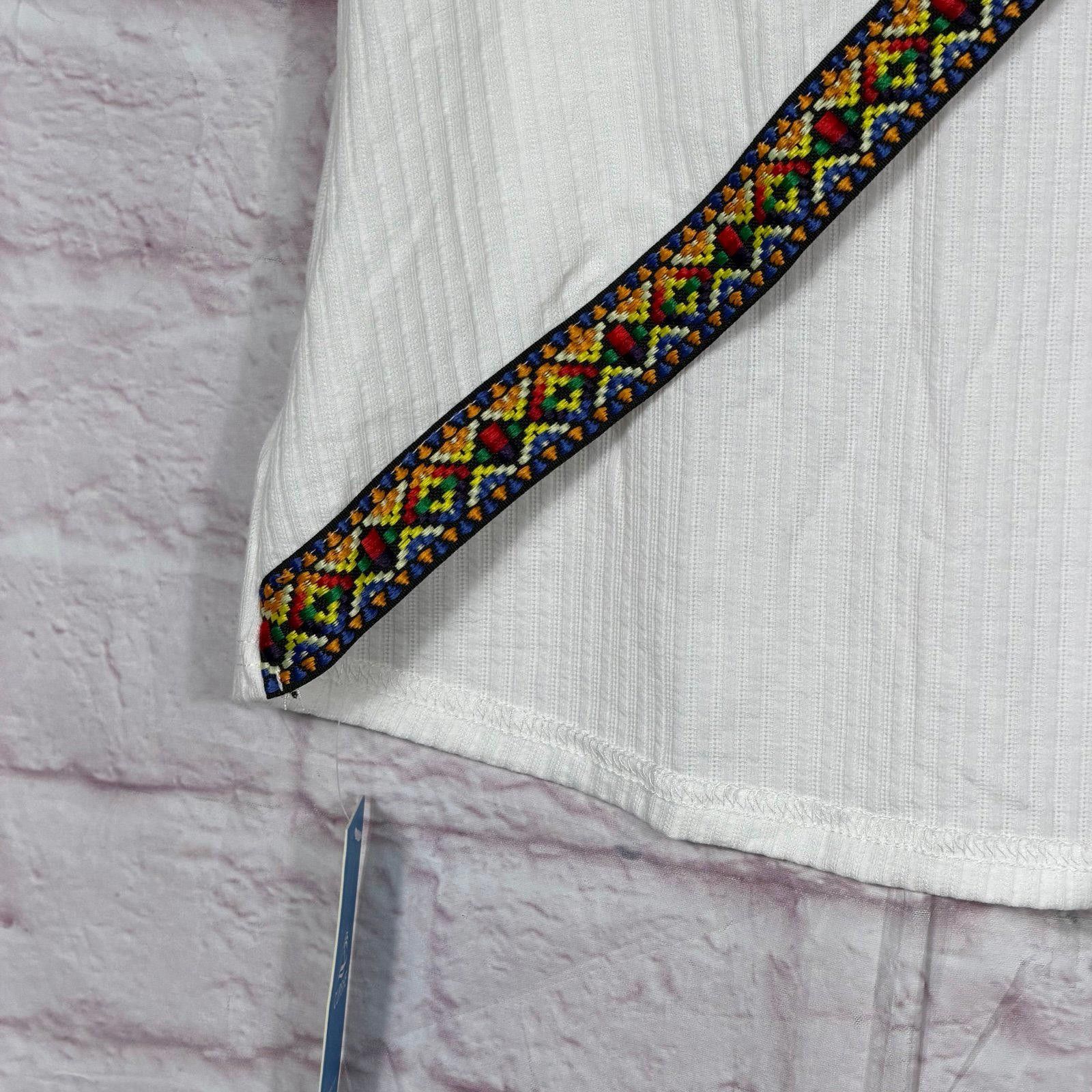 Other Cupshe Large White Short Sleeve Top with Colorful Strap NWT Size L / US 10 / IT 46 - 6 Thumbnail