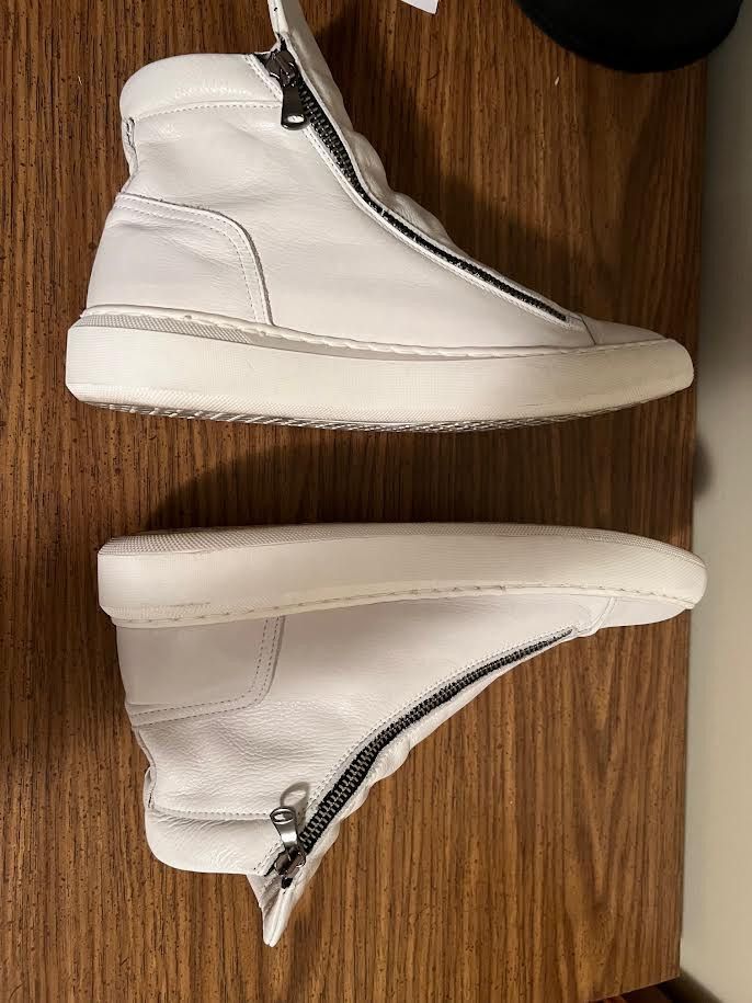 Other White Double Zip Leather High Top Size US 8.5 / EU 41-42 - 6 Thumbnail