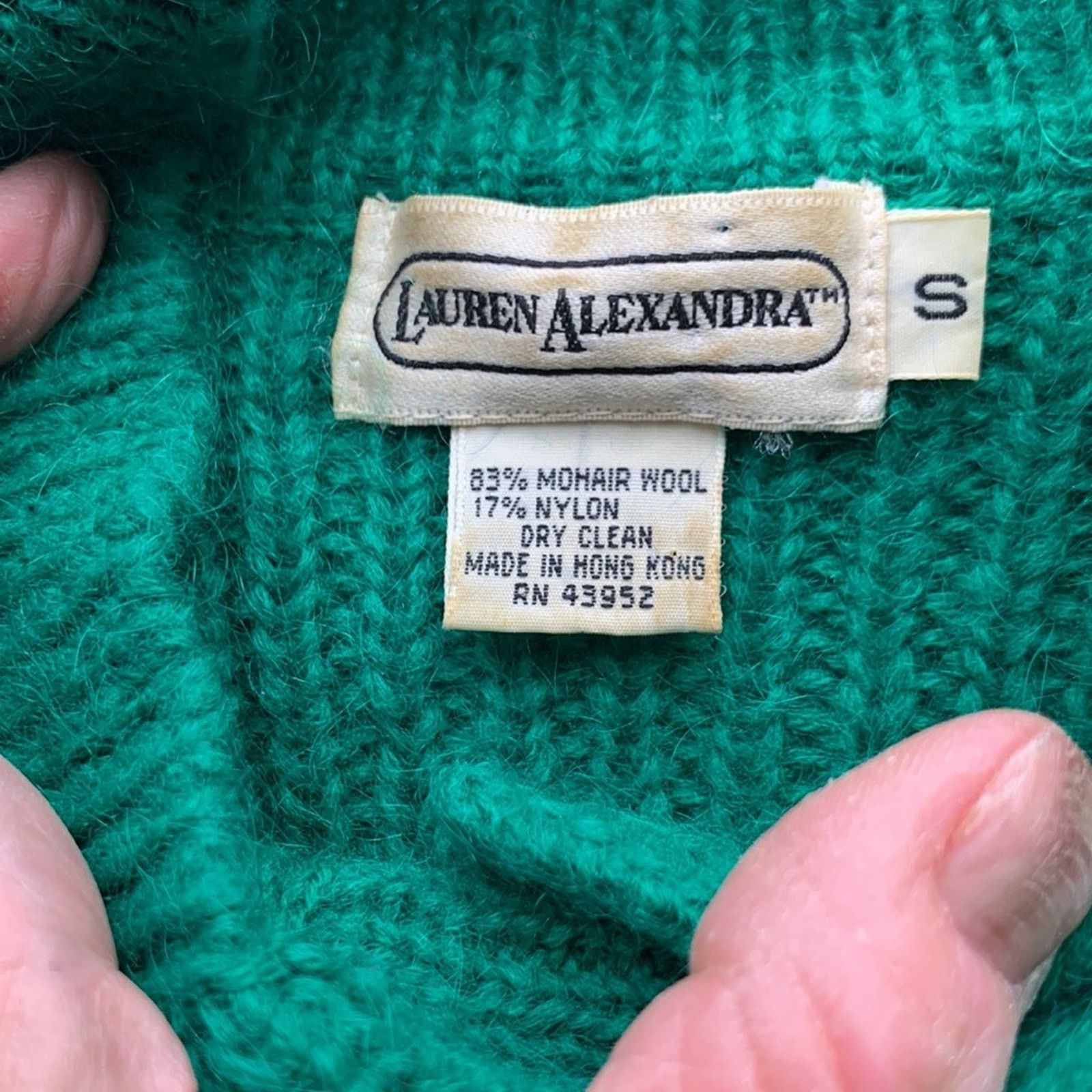 Vintage 80's green mohair blend green cardigan cropped oversized Size S / US 4 / IT 40 - 8 Thumbnail