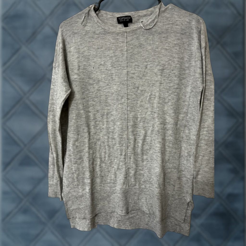 Topshop Topshop Women Gray Pullover Sweater Adult Regular Size 2 Viscose Long Sleeve Womens 2000s Concert Style Pullover Size XS / US 0-2 / IT 36-38 - 1 Thumbnail