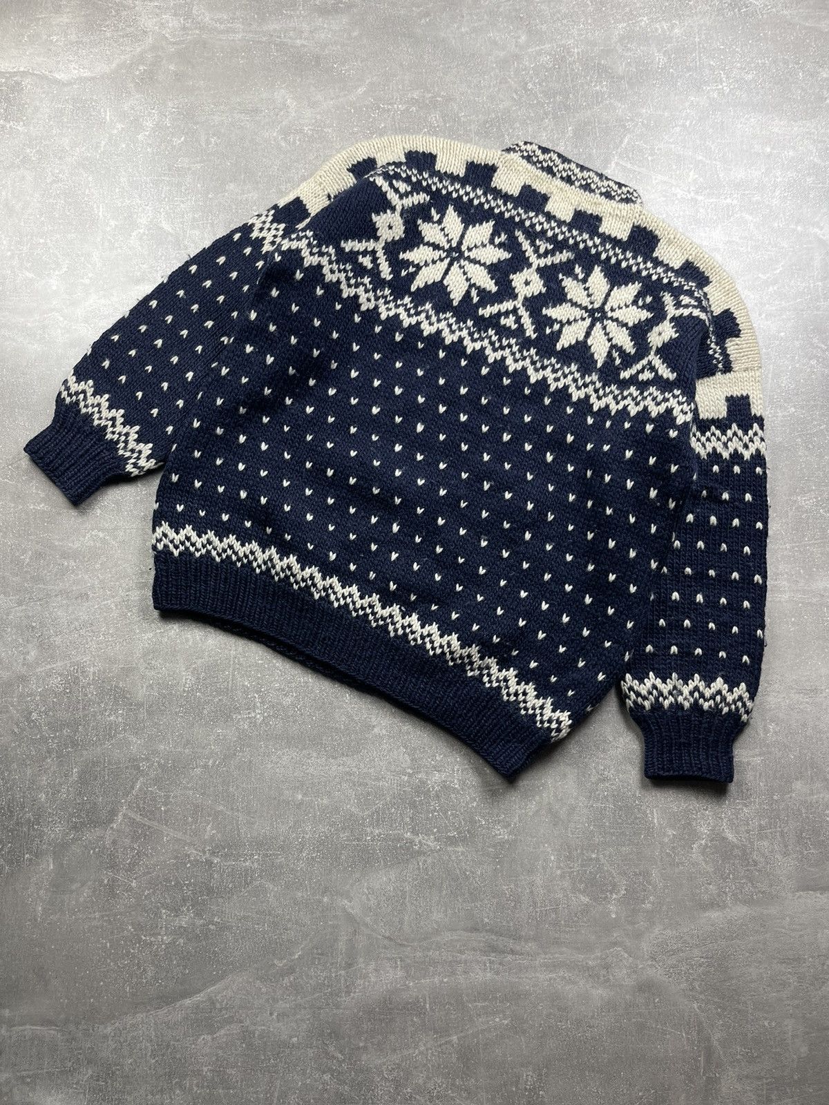 Vintage Vintage MECLAND Hand Knitted Wool Fair Isle Sweater Size US L / EU 52-54 / 3 - 6 Thumbnail