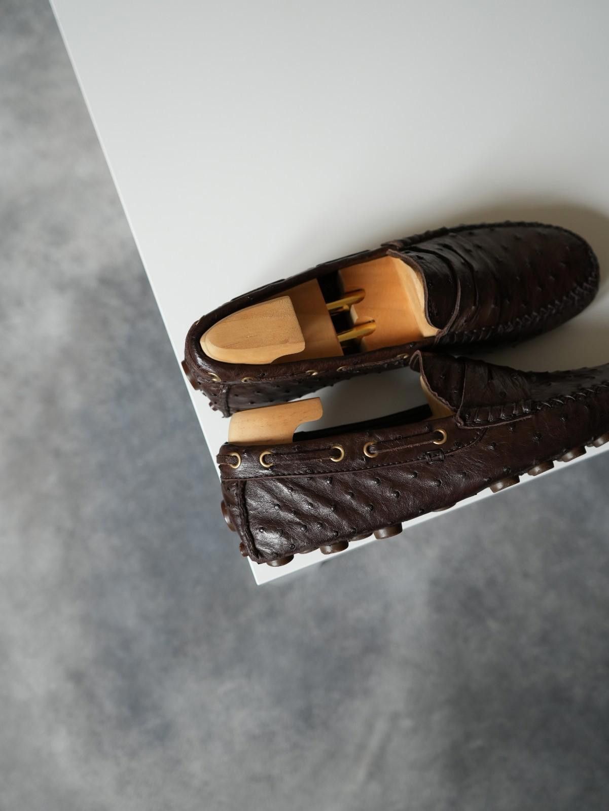 Saint Laurent Paris 2000s Yves Saint Laurent by Tom Ford Ostrich Penny Loafers Size US 8 / EU 41 - 7 Thumbnail