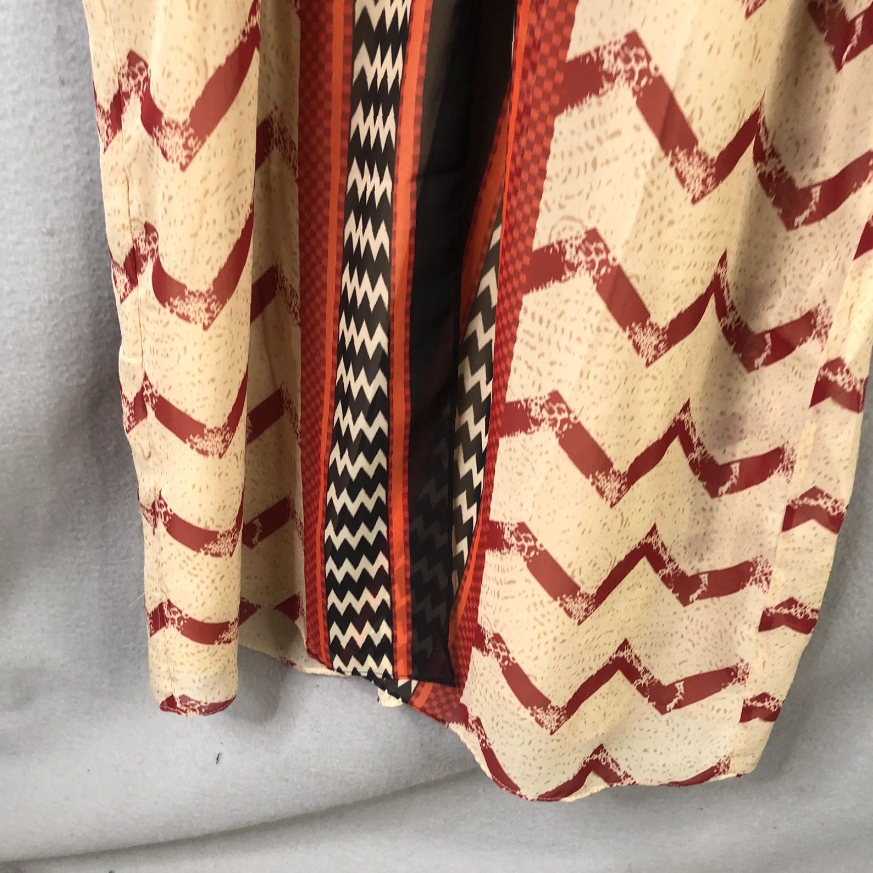 Soft Surroundings Soft Surroundings Dress Womens XS Multicolor Chevron Kaftan Maxi Beaded Size XS / US 0-2 / IT 36-38 - 3 Thumbnail