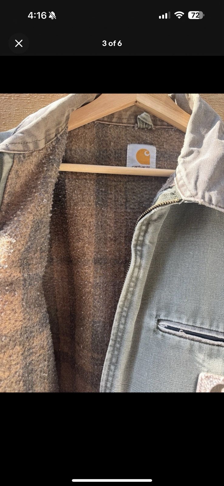 Carhartt VINTAGE 1990s MOSS DETROIT CARHARTT JACKET THRASHED Size US XXL / EU 58 / 5 - 3 Thumbnail