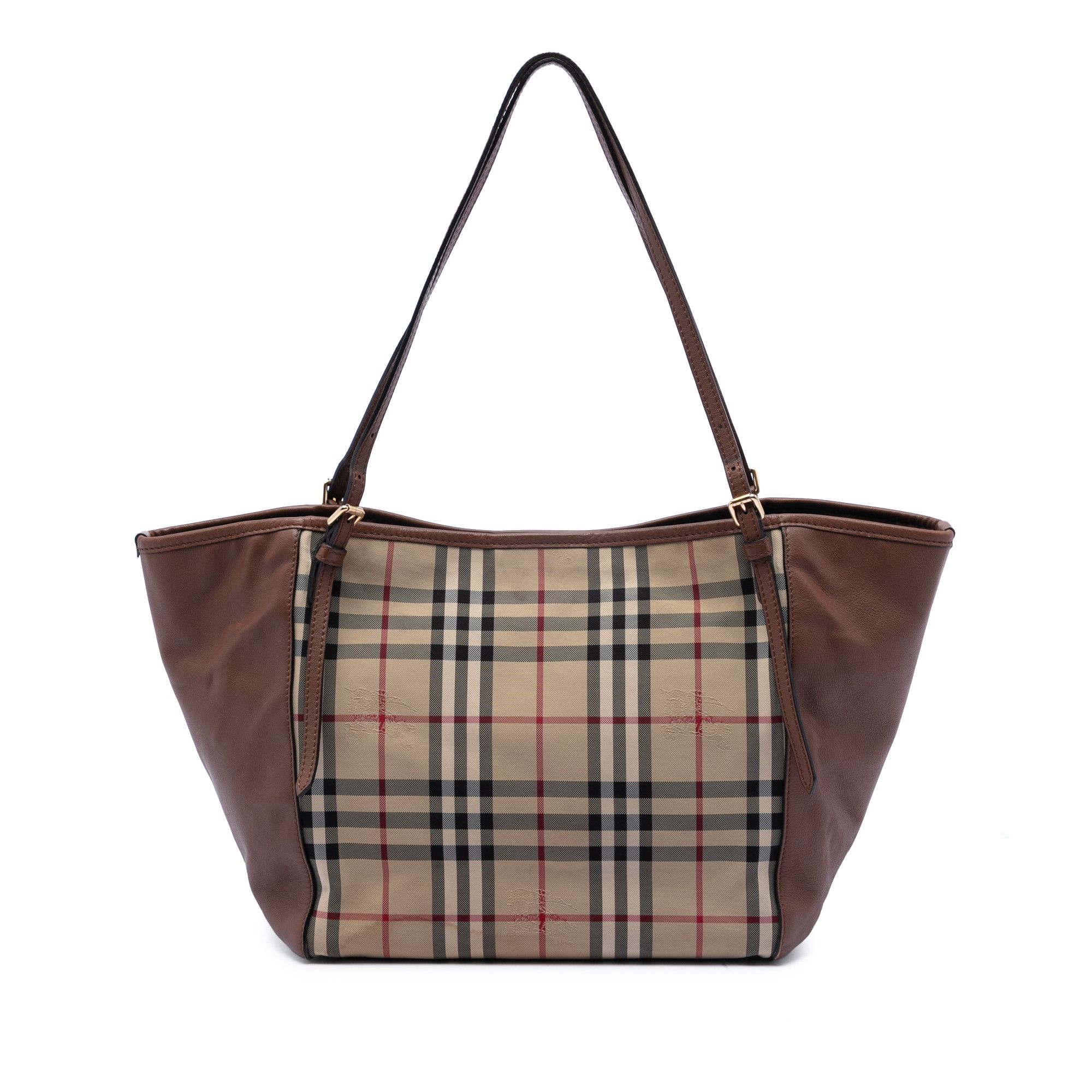 Burberry Burberry Small Haymarket Check Canvas and Leather Canterbury Tote Size ONE SIZE - 1 Thumbnail