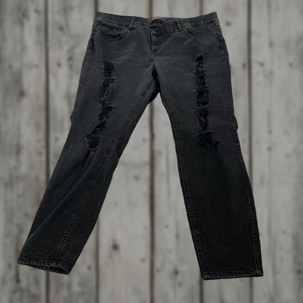 Torrid TORRID Premium Jeans Womens 22R Bombshell Skinny Soft Black Stretch Denim Zip Button 5-Pocket High Rise Distressed Modern American Size 40" / US 18 - 1 Thumbnail