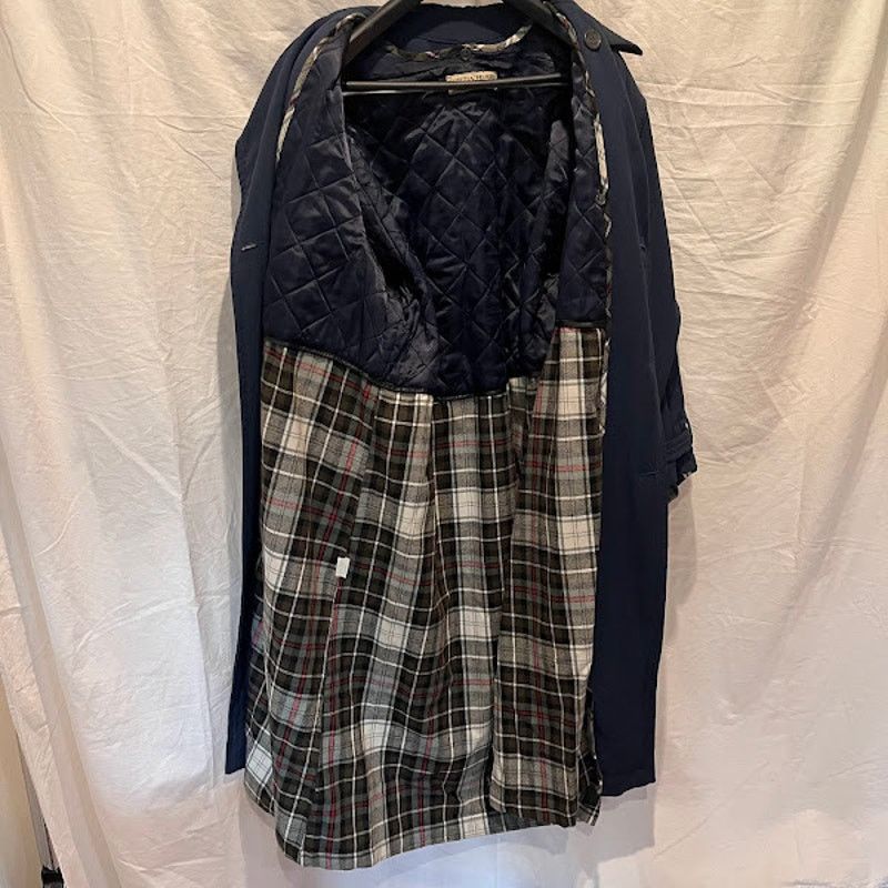 Krizia × Krizia Uomo × Vintage VTG 80s Krizia Uomo Made in Italy Navy Trench Plaid Liner Size US M / EU 48-50 / 2 - 7 Thumbnail