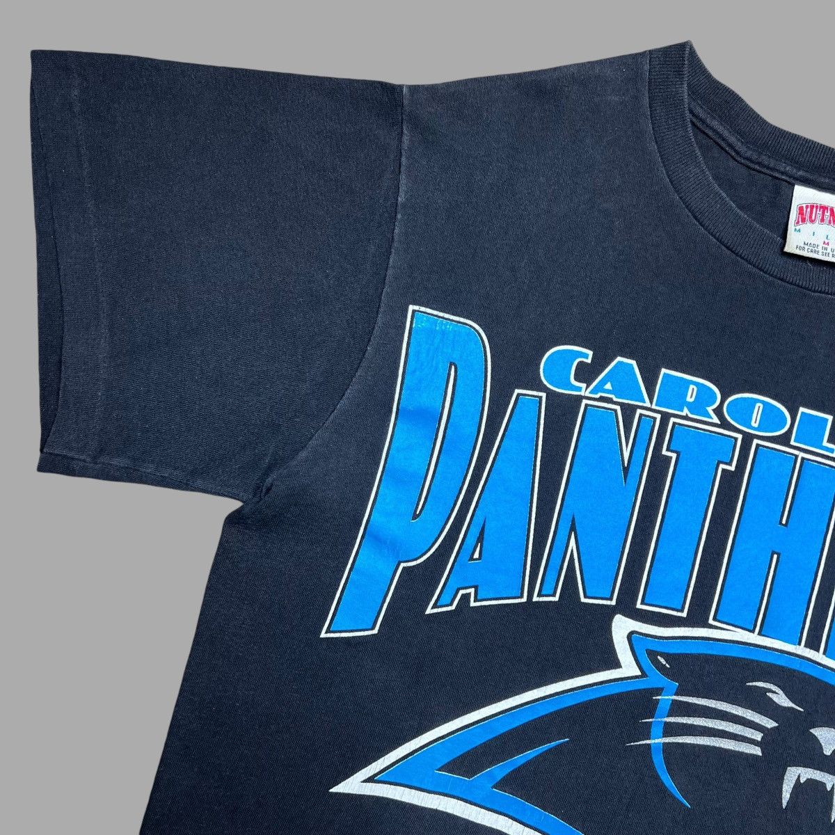 NFL × Nutmeg × Vintage 1993 NFL Carolina Panthers 3D Spell Out Graphic Nutmeg Tee Size US M / EU 48-50 / 2 - 6 Thumbnail