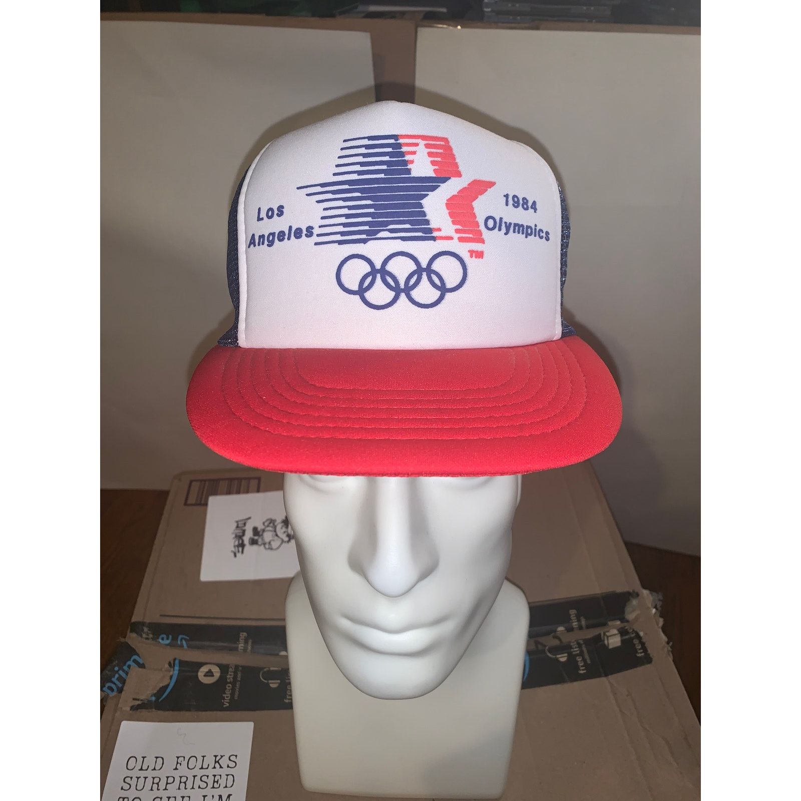 USA Olympics Vtg 1984 Los Angeles Olympics Trucker Hat LA84 Snapback USA Size ONE SIZE - 1 Thumbnail