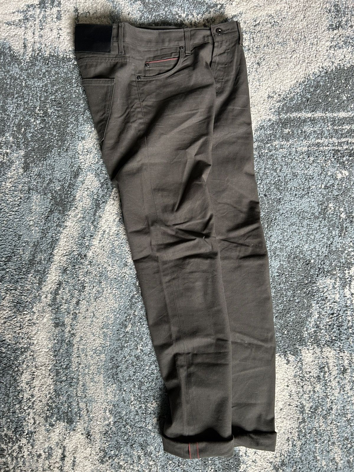 Naked & Famous AUTUMN 2020 Made in Canada BLACK STEEL DUCK CANVAS SELVEDGE Size US 33 - 15 Thumbnail