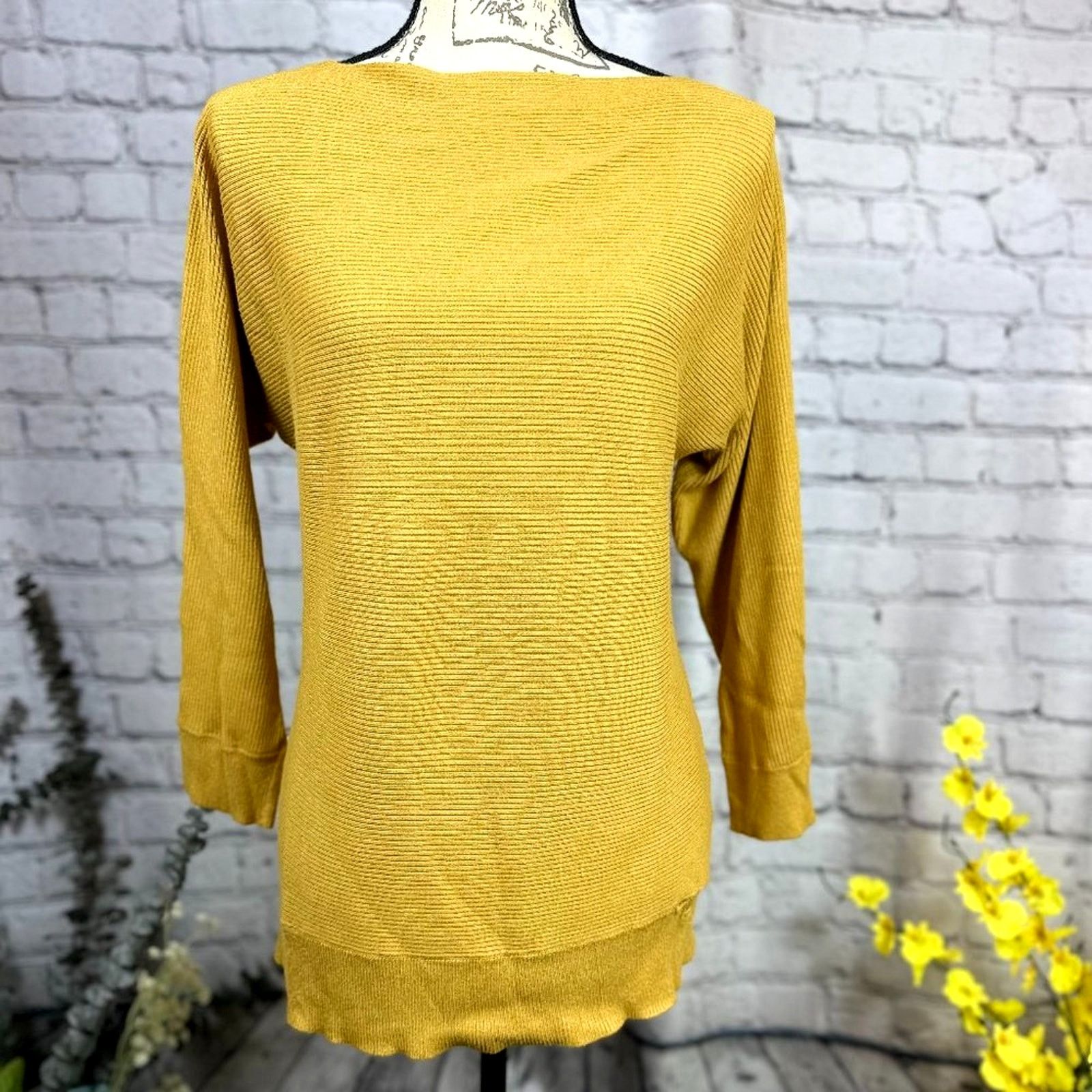 Other Cable & Gauge Ribbed Boat Neck Tunic - Golden - size L Size L / US 10 / IT 46 - 3 Thumbnail
