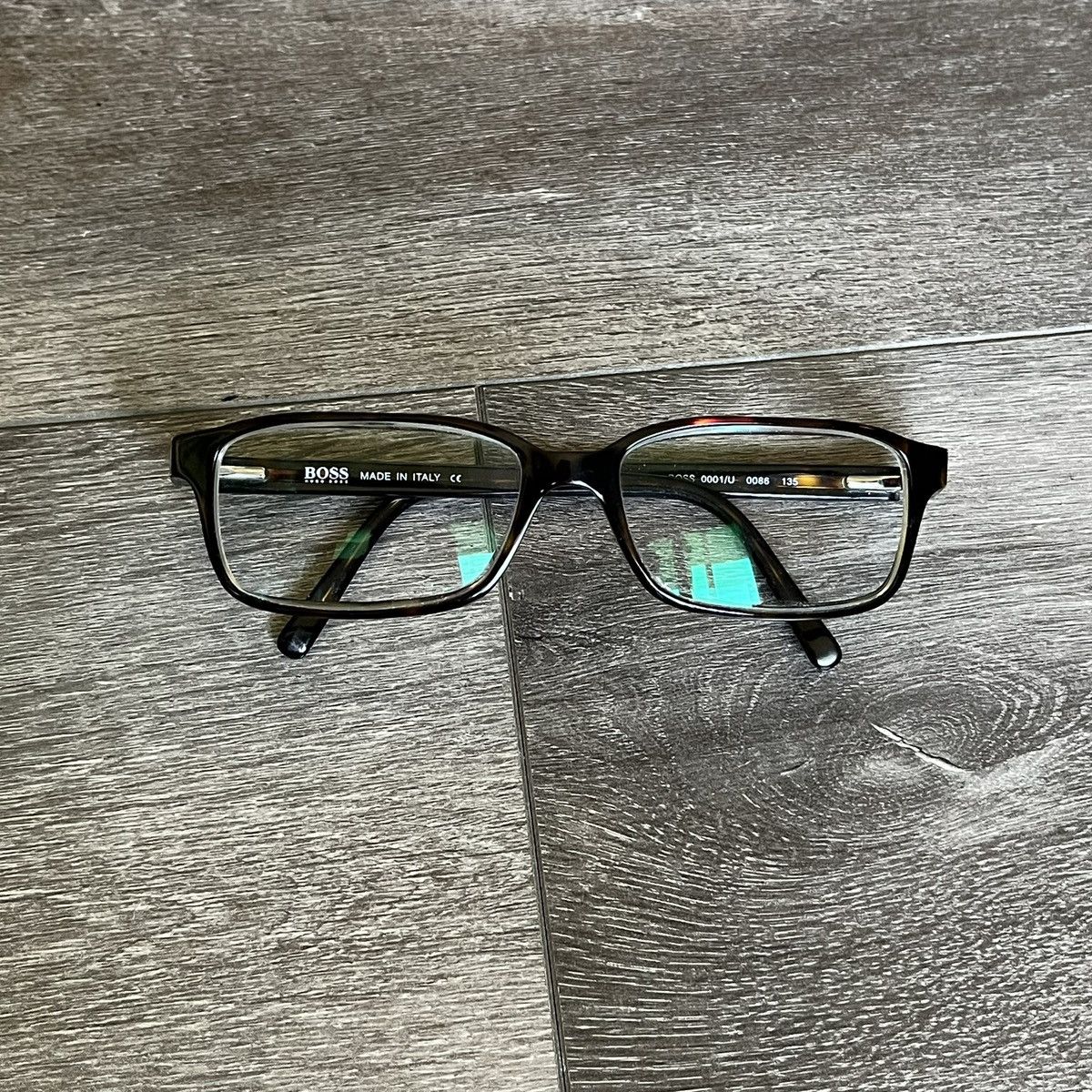 Hugo Boss Hugo Boss Eyeglasses Rectangle Frames Brown Tortoise Havana Size ONE SIZE - 1 Thumbnail