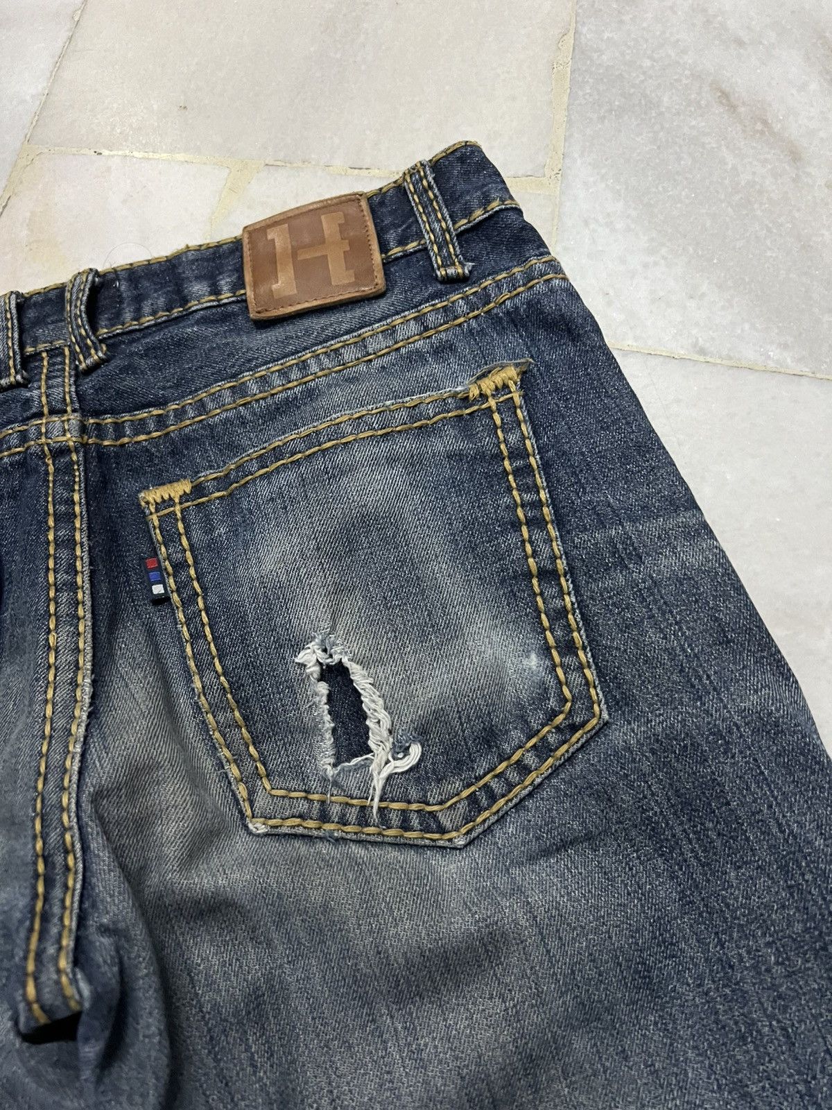 Japanese Brand H.By Figer Distress Selvedge Jean Size US 33 - 16 Thumbnail