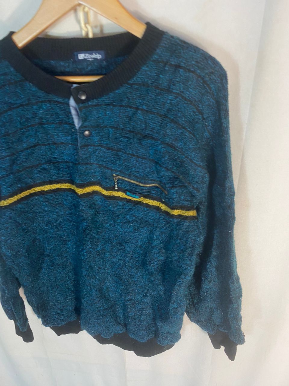 Japanese Brand Vintage zealzip single pocket wool sweatshirt Size US M / EU 48-50 / 2 - 3 Thumbnail