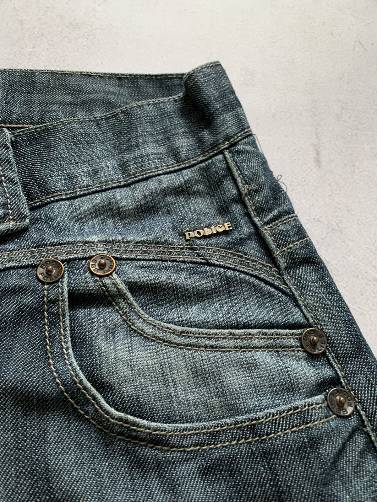 Japanese Brand 883 Police Jeans Dirty Baggy Denim Pants Distressed Crazy Size US 32 / EU 48 - 6 Thumbnail