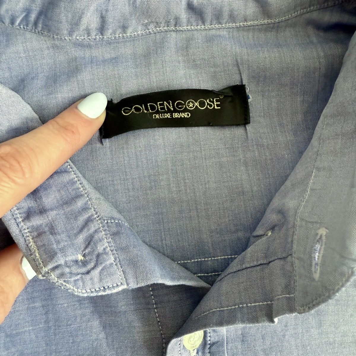 Golden Goose Golden Goose GGDB Chambray Oxford Button Up Shirt Italy Size US L / EU 52-54 / 3 - 3 Thumbnail