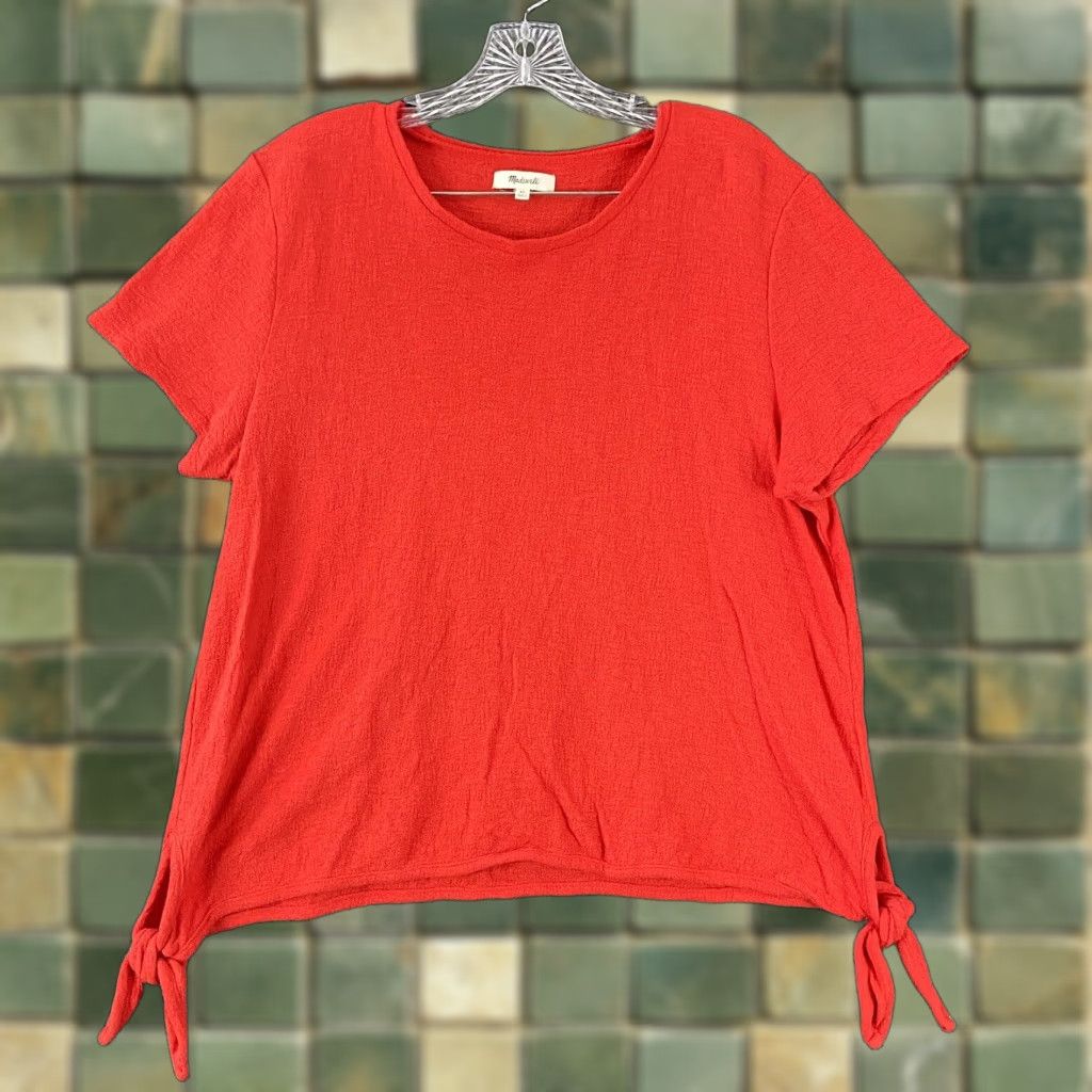 Madewell MADewell Orange Blouse Women’s XL Short Sleeve Size XL / US 12-14 / IT 48-50 - 1 Thumbnail