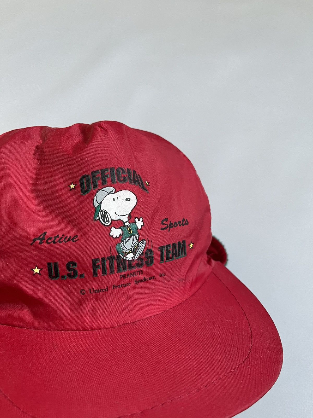 Peanuts Vintage Official US Fitness Team Peanuts Red Nylon Cap Size ONE SIZE - 3 Thumbnail